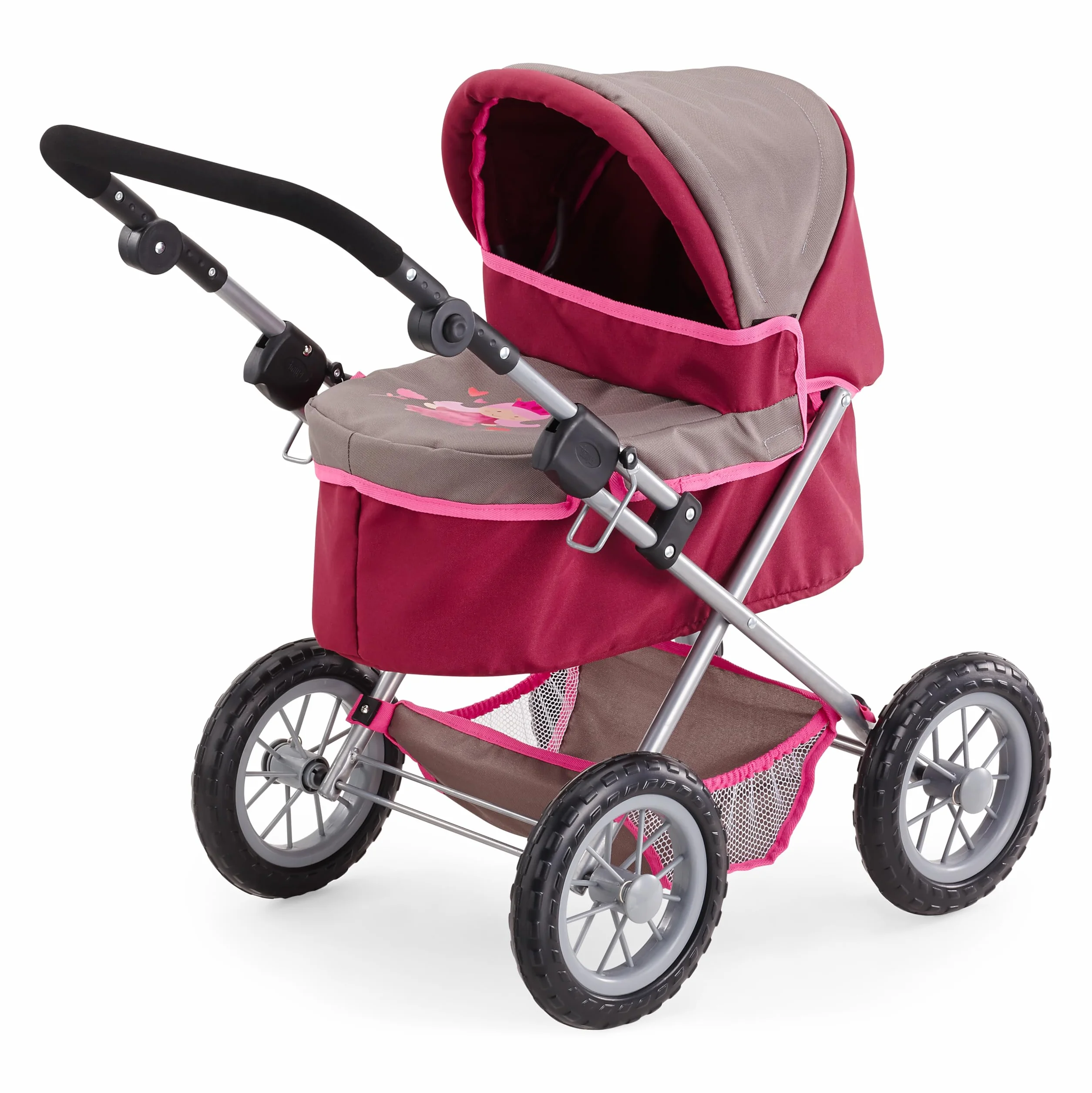 Bayer Design Cochecito Muñecas Trendy Royal 68cm Gris Burdeos