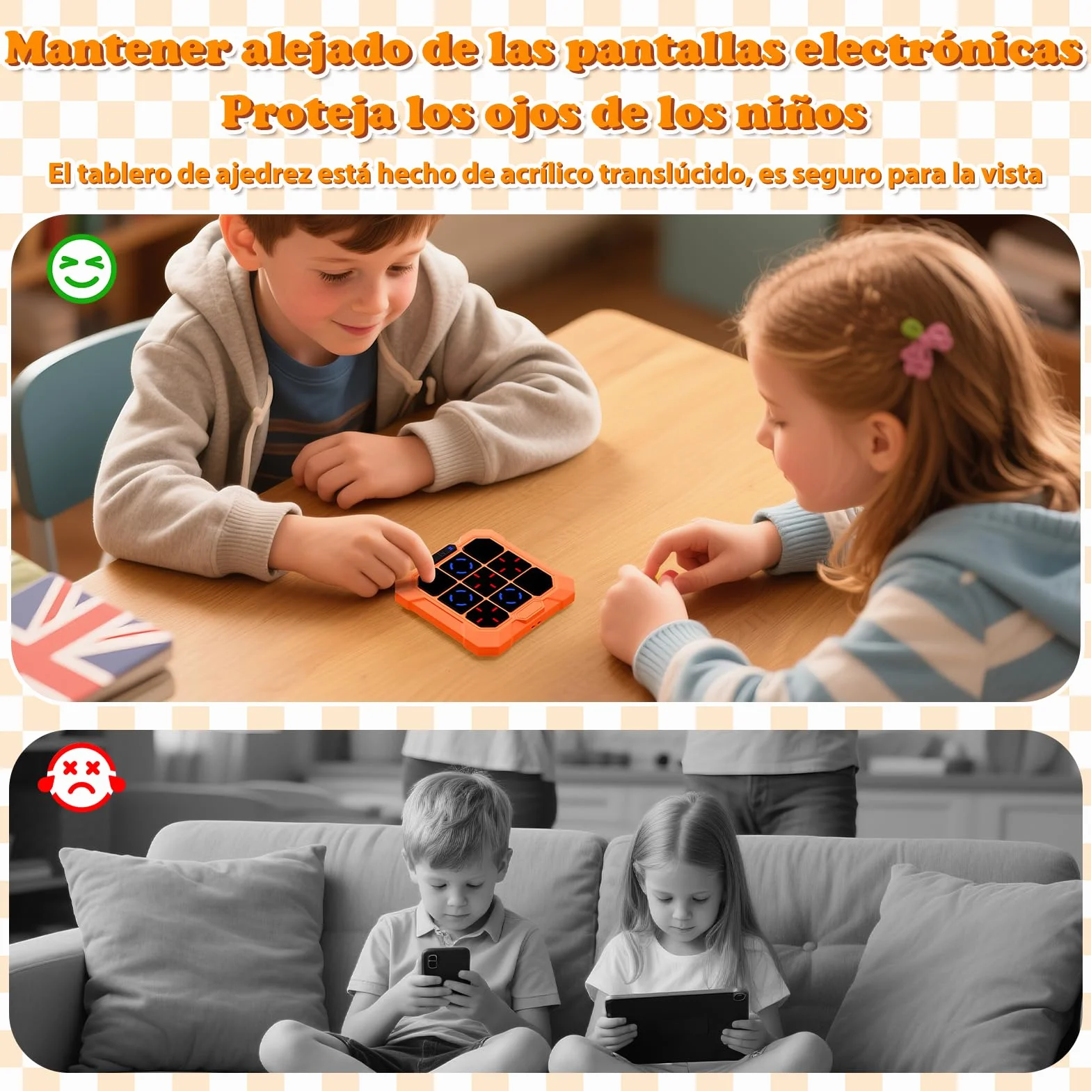 BlueSwan Tres en Raya Electrónico 6 en 1, Tic‑Tac‑Toe Juegos de Viaje, Consola de Bolsillo con Modo Silencioso y Batería Recargable