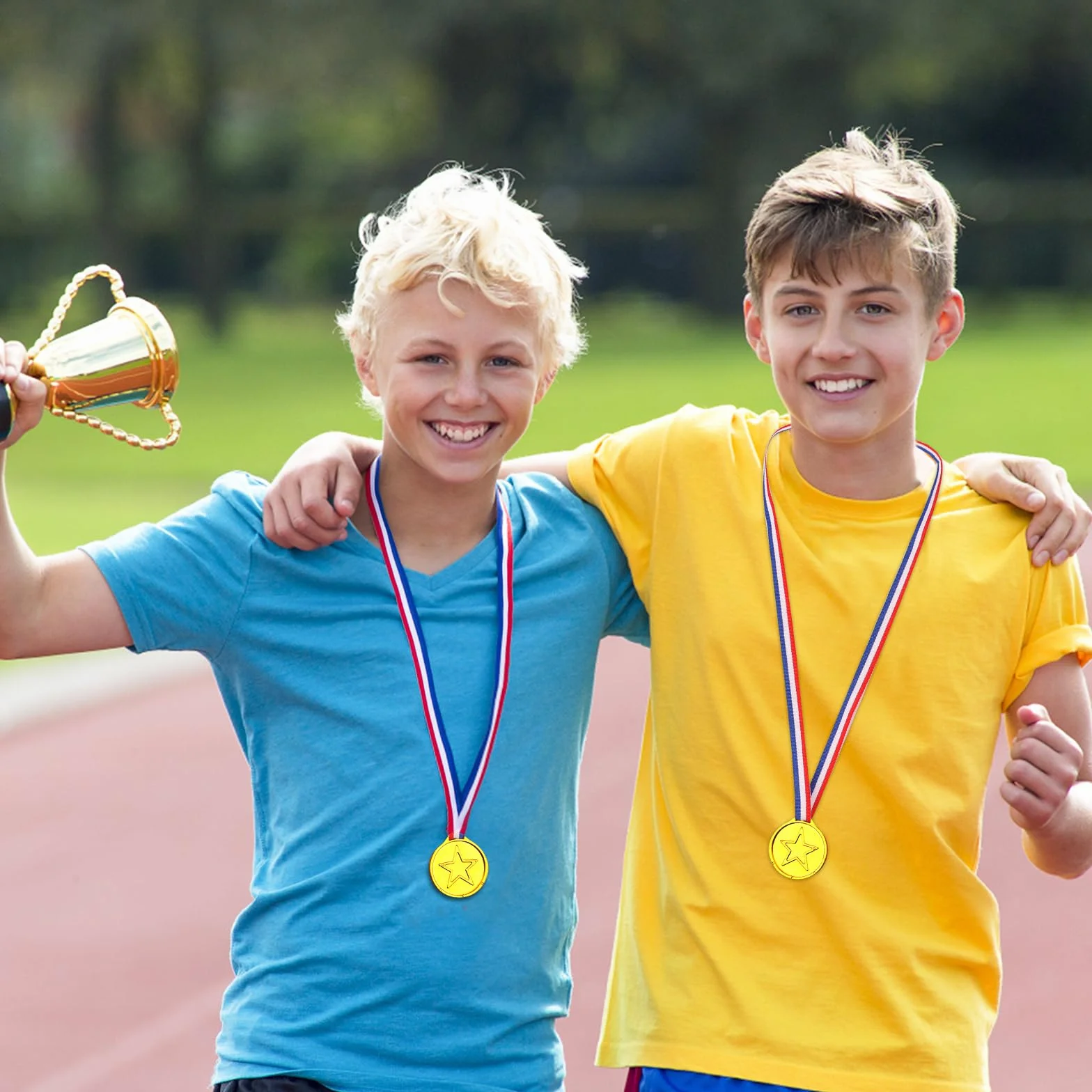 Talifoca 18 Medallas de Ganador de Oro, Plástico para Niños Deportivas