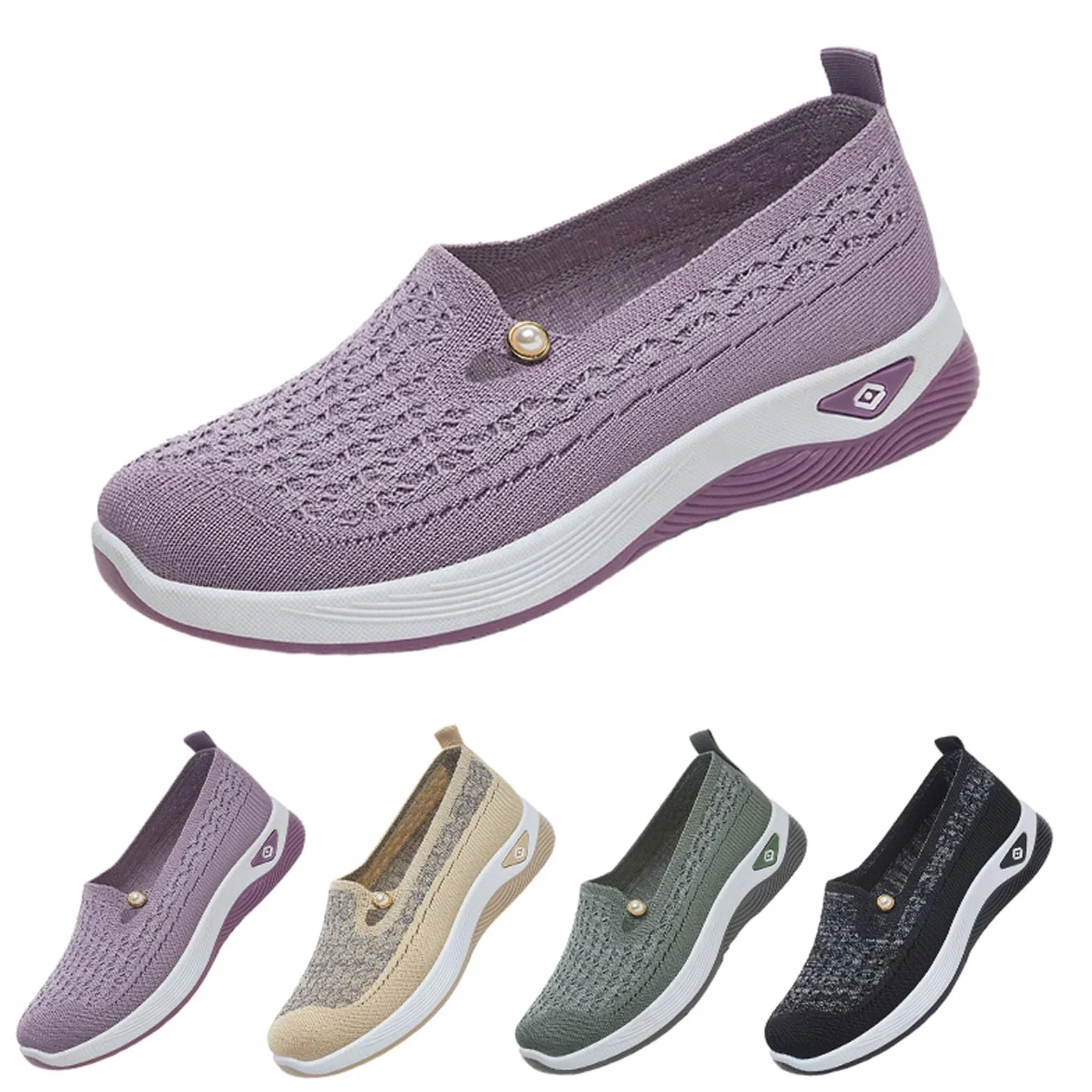Generisch Zapatos Mujer Ancho K Mocasines - Zapatos para Correr Pie Ancho Orthopédico Ligero Transpirable