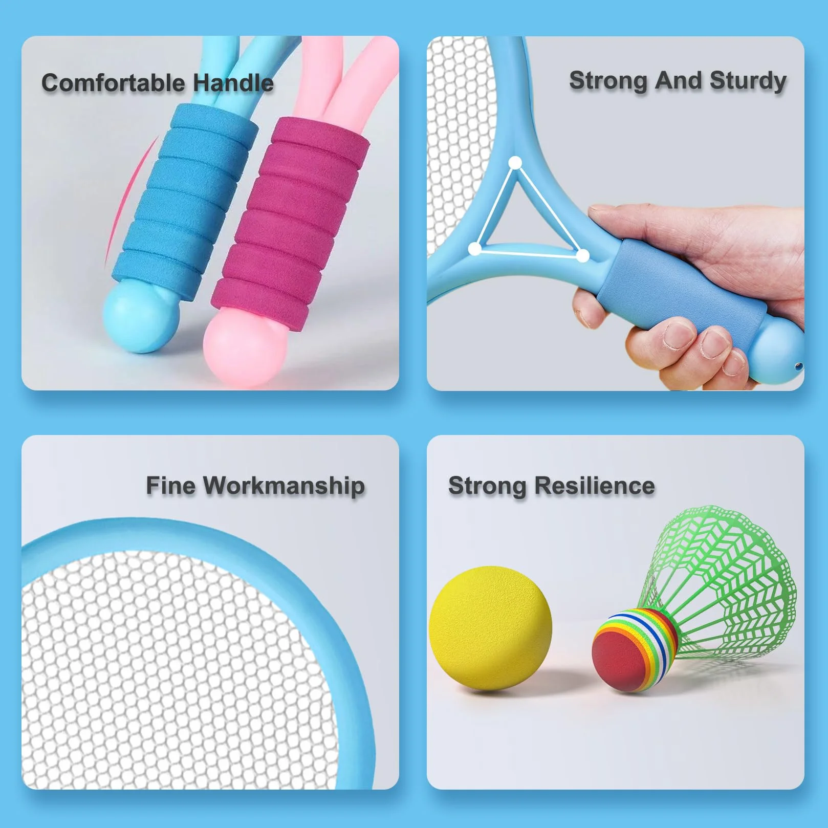 Completo Set de Bádminton 2 Raquetas para Niños + Volantes Juego Deportivo