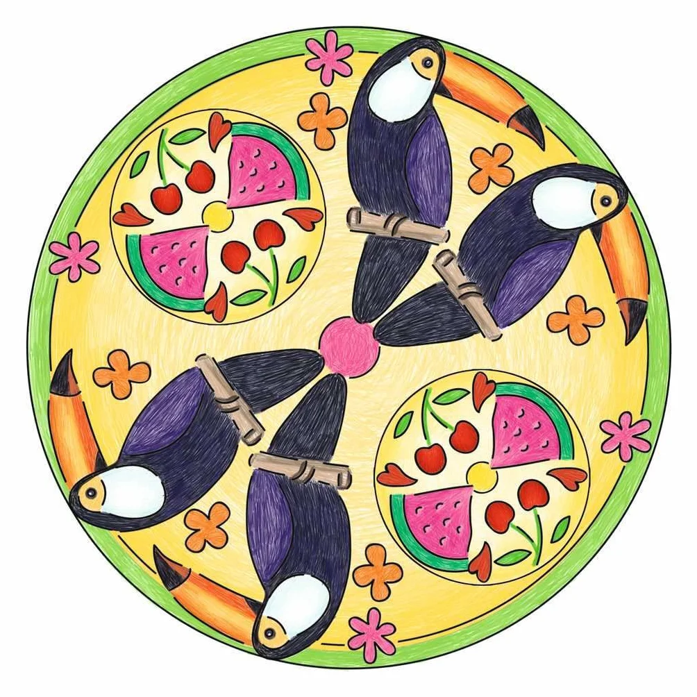 Ravensburger - Mandala Midi Flamingo e Friends 28518