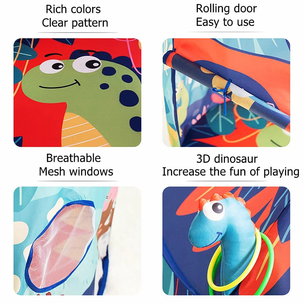 Tienda de campaña de Dinosaurios,Tienda campaña Infantil,cabaña Infantil de de dragón para niños, Casitas de Tela en Interiores y Exteriores