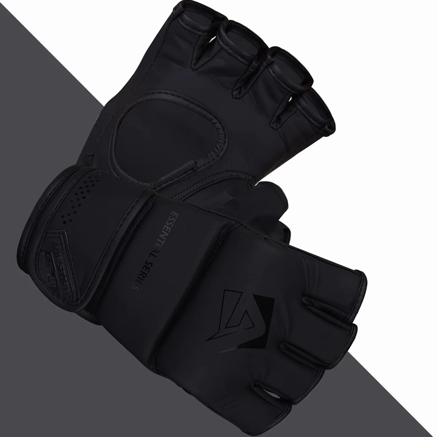 AQF Guantillas MMA Palma Abierta Cuero Sintético Guantes Boxeo Saco Entrenamiento Kickboxing