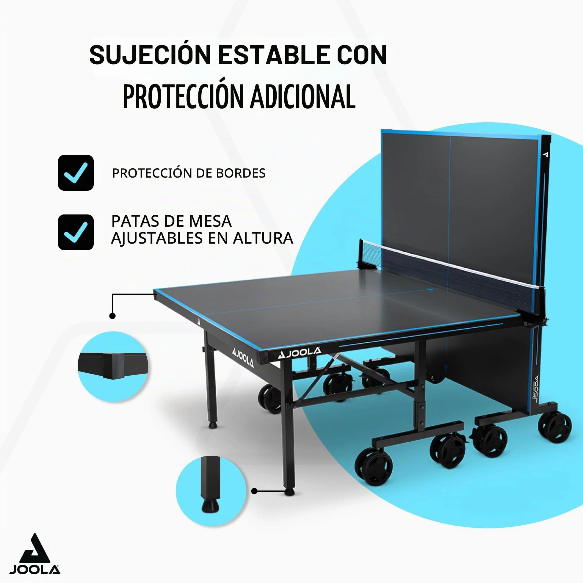 JOOLA Mesa de Ping Pong Profesional J500A Aluminio 6mm Plegable Resistente al Clima con Red