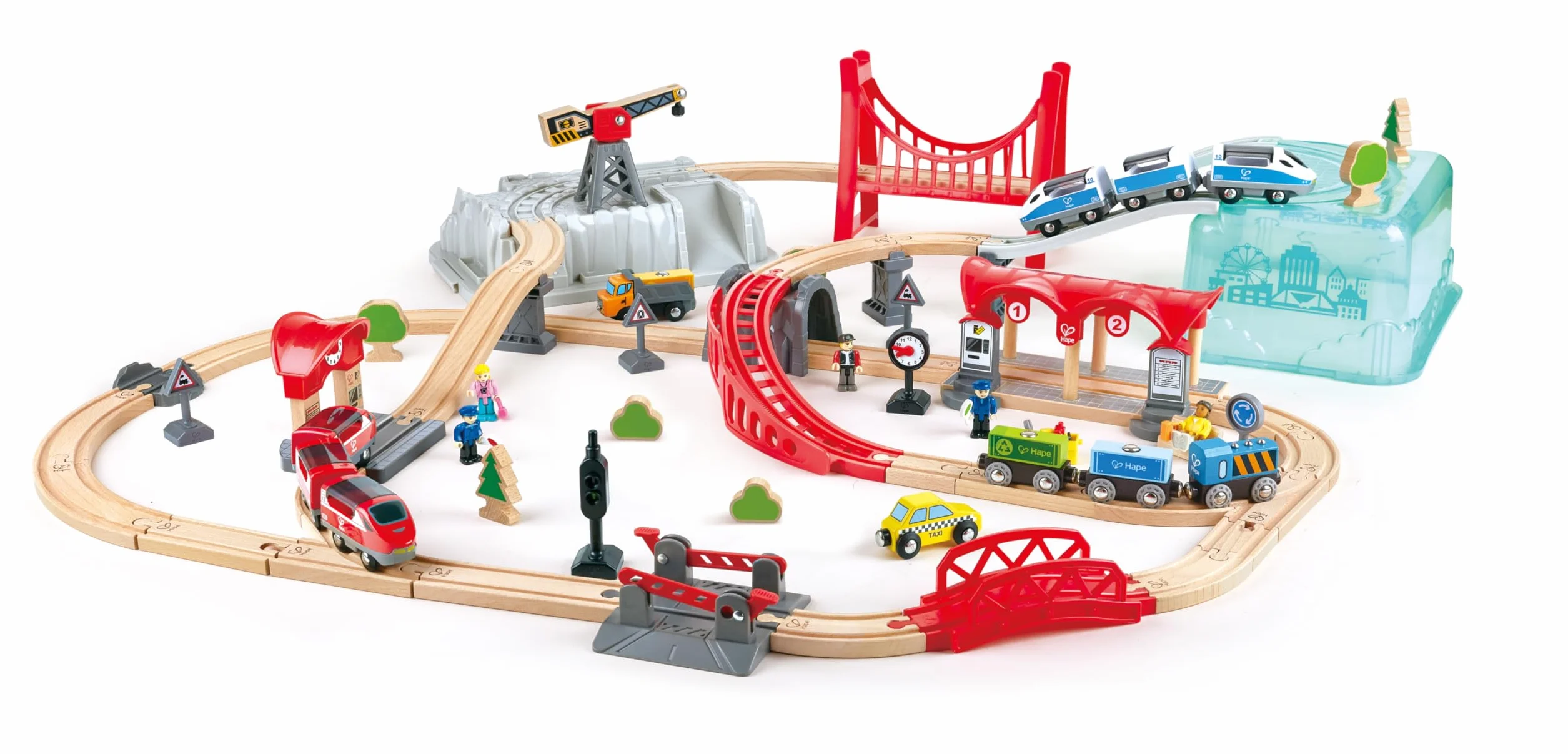 Hape - Juego de Bloques de Construcción de Ferrocarril (Toynamics E3771)