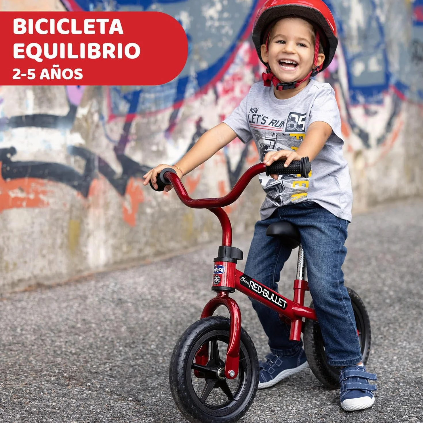 Chicco Bicicleta Niño 2 años, Bicicleta Sin Pedales, 2-5 Años, hasta 25 kg, Bici Sin Pedales, para Aprender a Mantener el Equilibrio, Manillar y Sillín Ajustables, Juguetes, Regalo Niño 2 años, Rojo