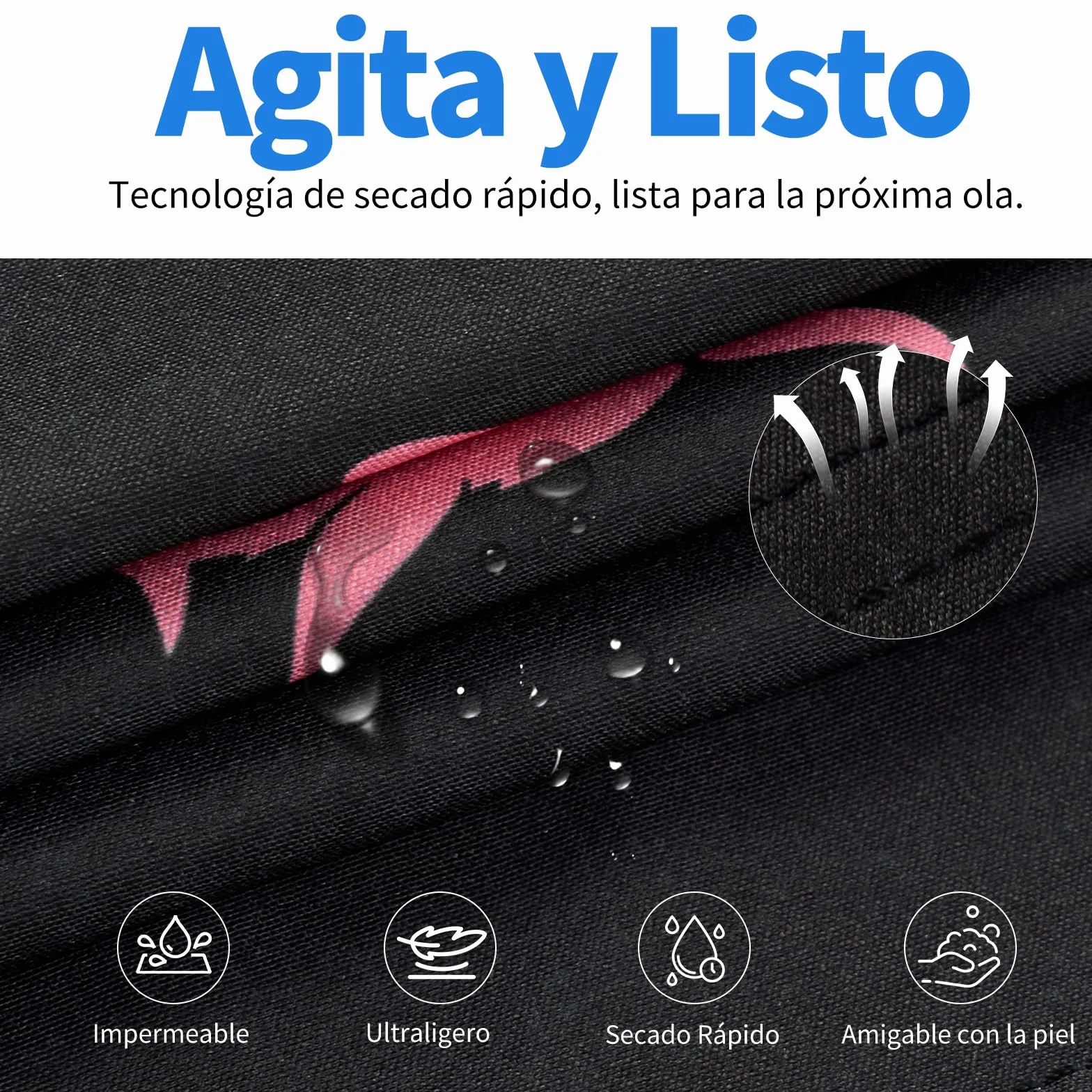 Bañador Hombre Corto 2 en 1 con Forro de Compresión Secado Rápido Impermeable Bolsillos Cremallera Short Playa Surf