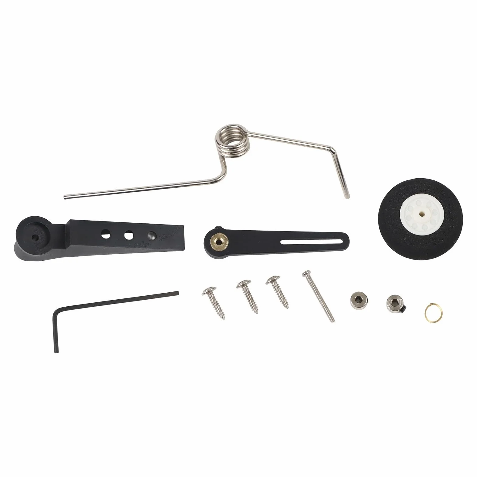 Conjunto de soporte de rueda trasera de avión RC para modelos de ala fija de tamaño 60-120 - Plástico ligero+metal+esponja tren de aterrizaje con apertura de 30 mm, 70 mm