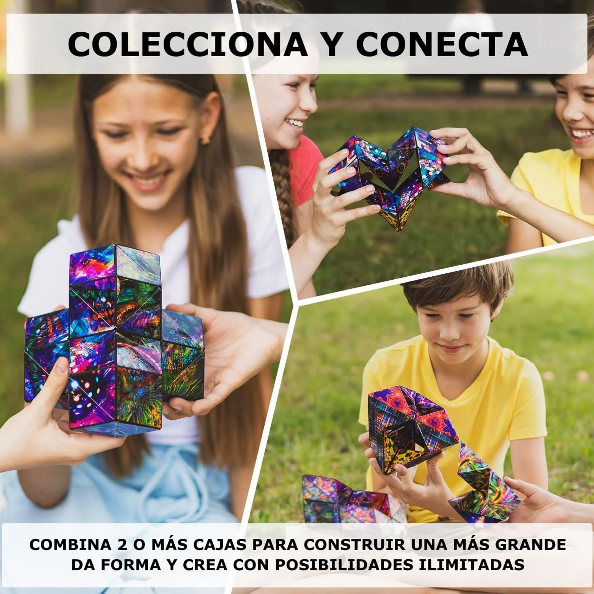 Shashibo Transformable Cube Stress Relief Patented 36 Rare Earth Magnets 100+ Shapes Cosmic Surfer
