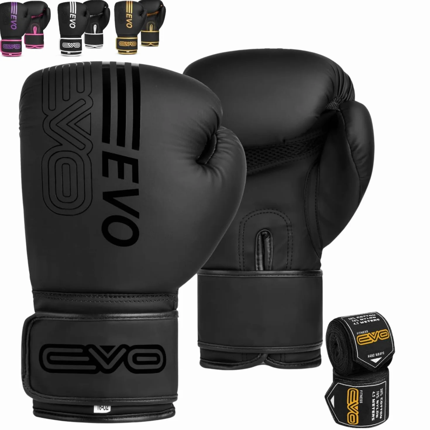 EVO Fitness Guantes Boxeo MMA Muay Thai Kick Boxing Entrenamiento Sparring Lucha Saco Boxeo