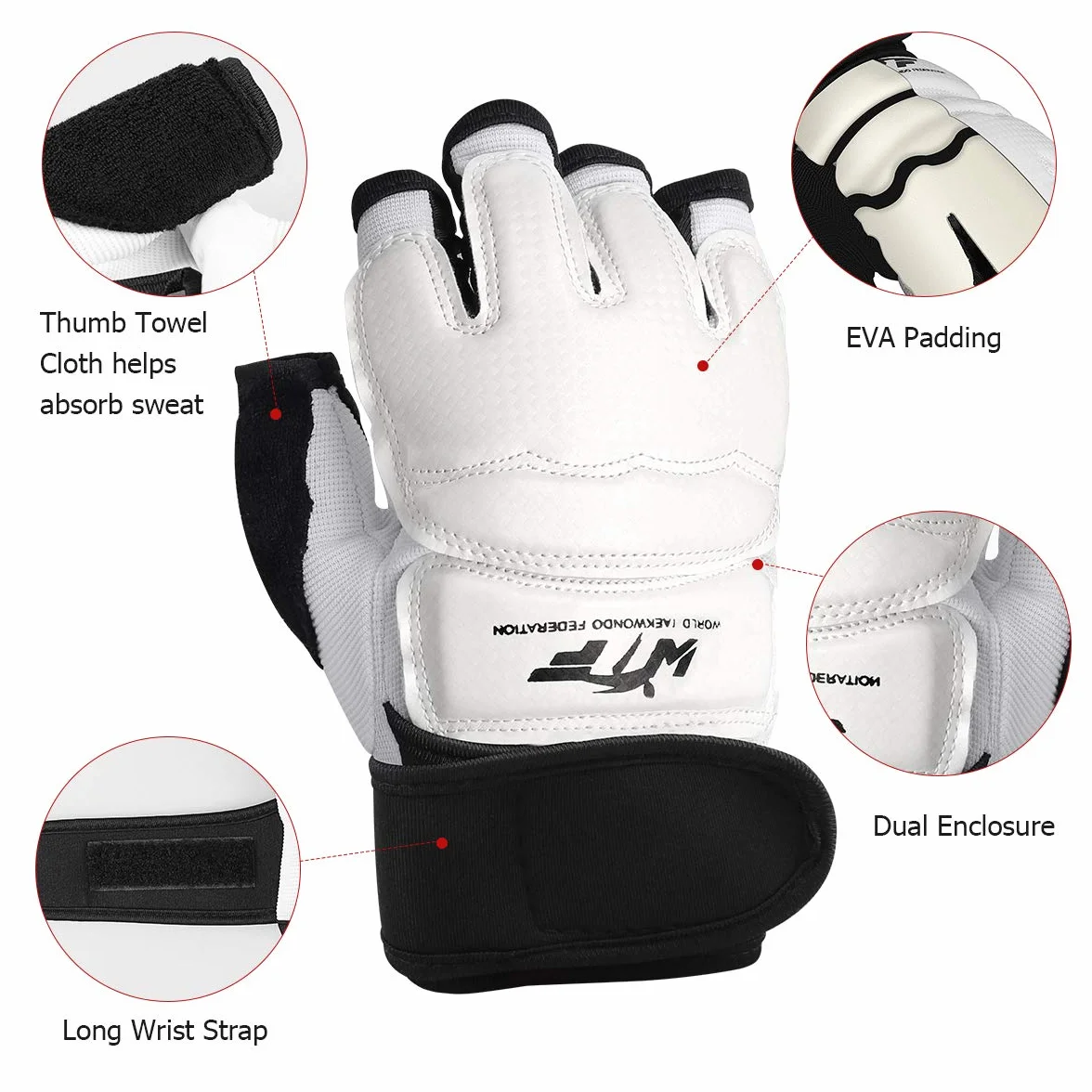 LangRay Guantes MMA Cuero Grappling Sin Dedos Acolchado UFC Alta Estabilidad Muñeca Artes Marciales