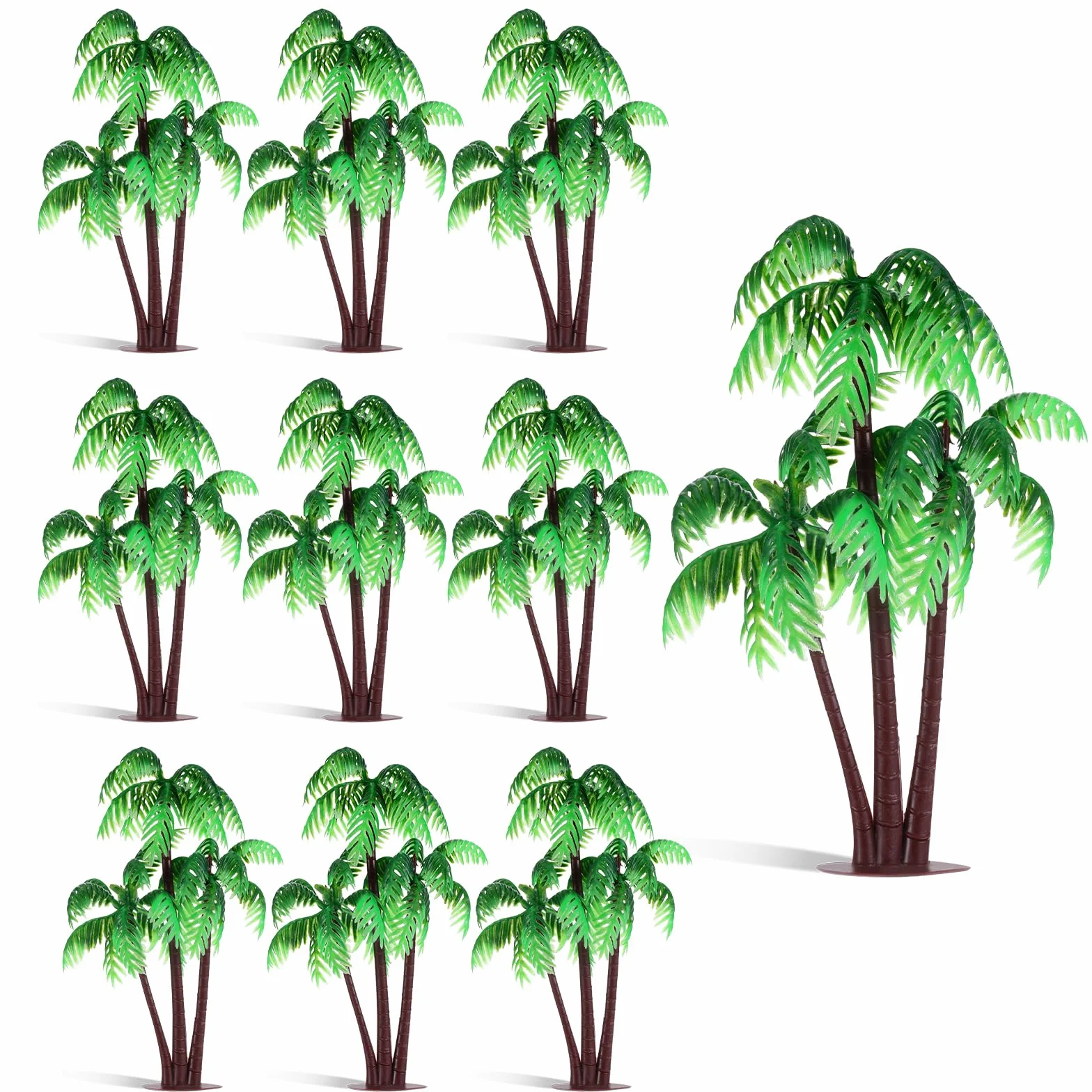 Bewudy 10 Piezas de Modelo de Palmera en Miniatura, Mini Figuras de Palmera, Modelo de Mesa de Arena, Modelos de Plantas Verdes, simulación, Manualidades, decoración de Pasteles para