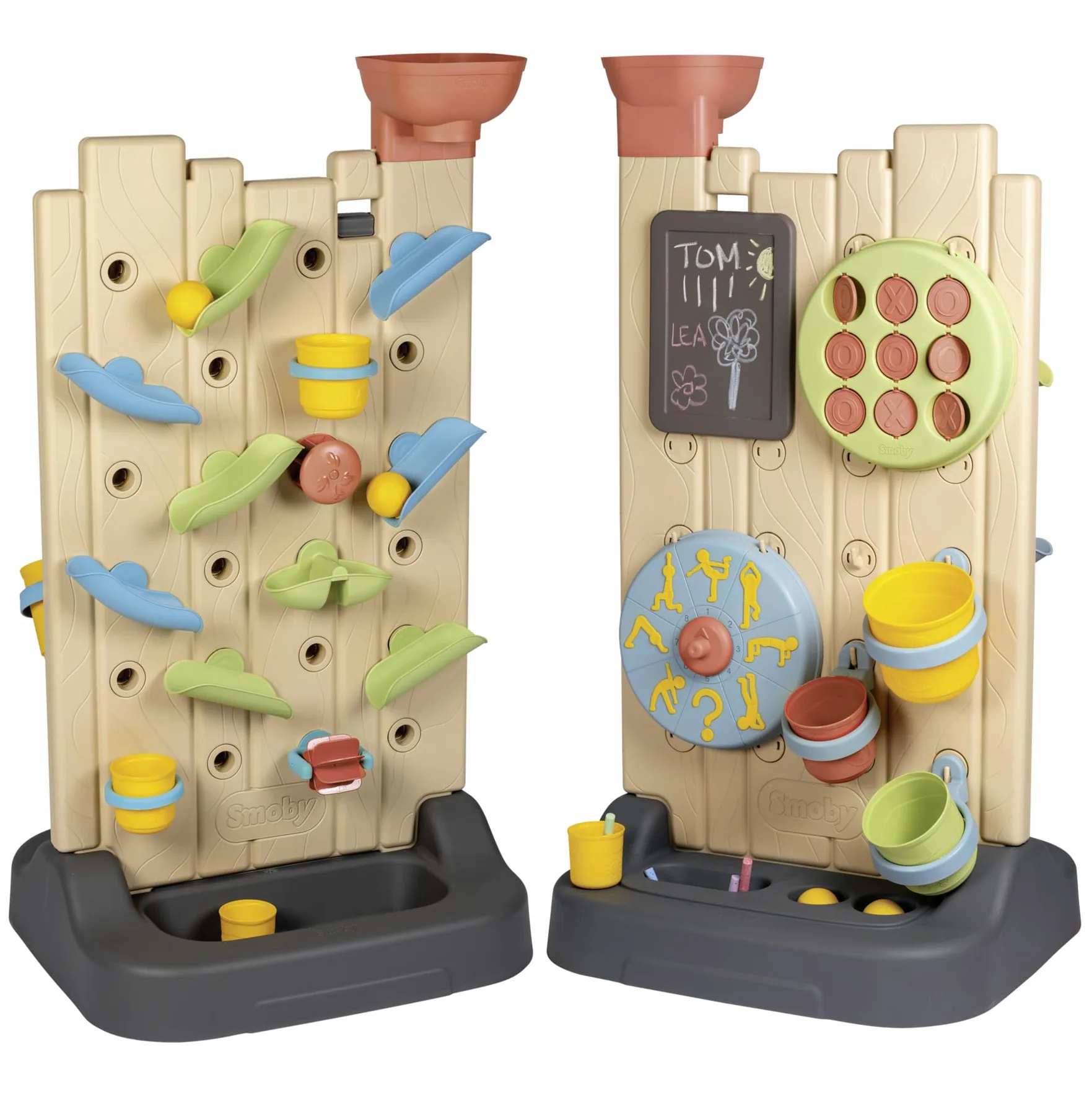 Smoby Life Muro de Actividades - Doble Cara con 6 Juegos y 29 Accesorios, 84% Material Reciclado y Protección UV, para Interior y Exterior, A Partir de 2 Años (7600840301)