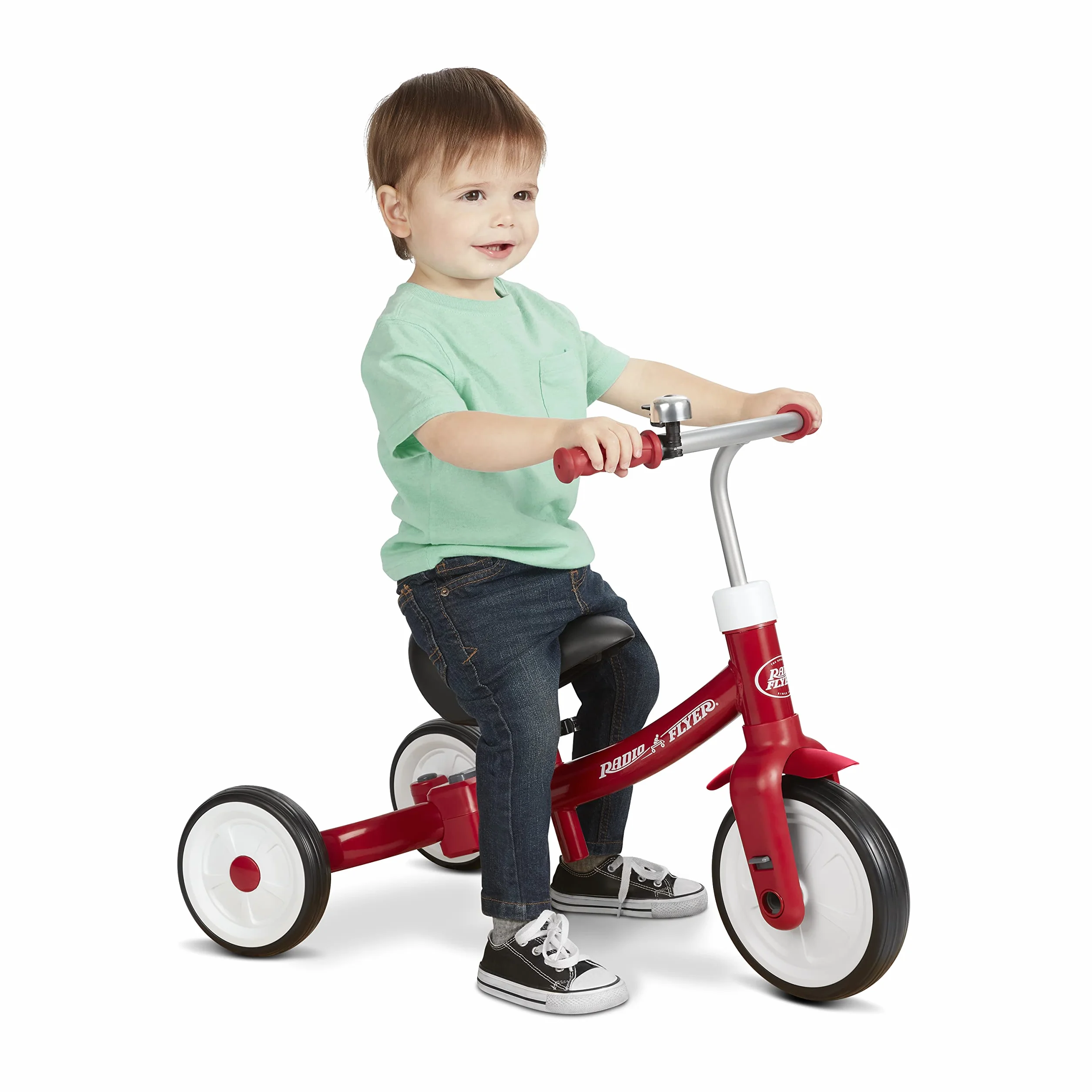 Radio Flyer Triple Play Triciclo, Triciclo Rojo para niños pequeños, Bicicleta de Equilibrio y Bicicleta para pedalear para Edades de 1 a 3 años