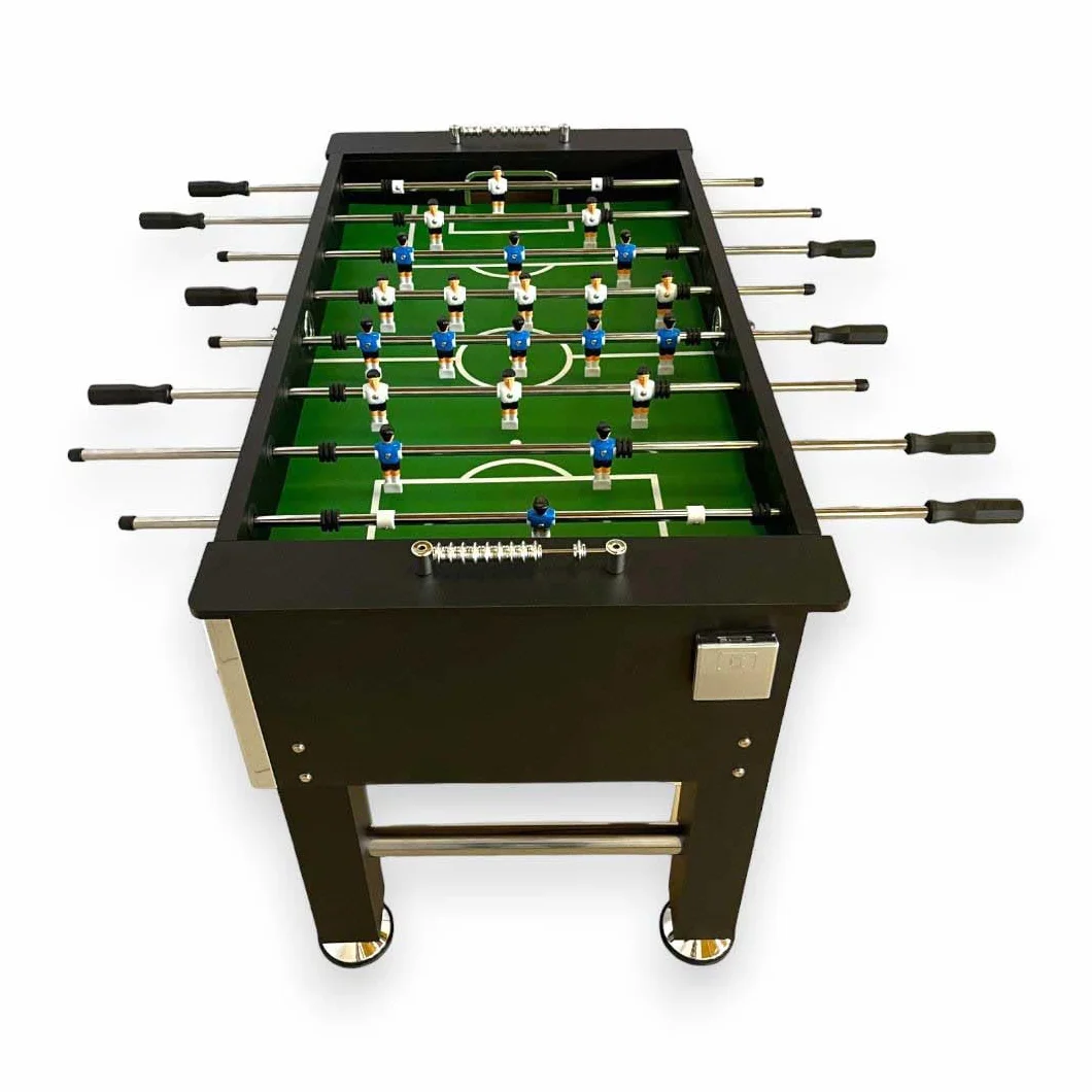 Mesa FUTBOLIN Madera Color Negro Modelo Top Class Robusto Y Resistente 60 kg Medidas REGLAMENTARIAS: Largo 140 cm x Ancho 88