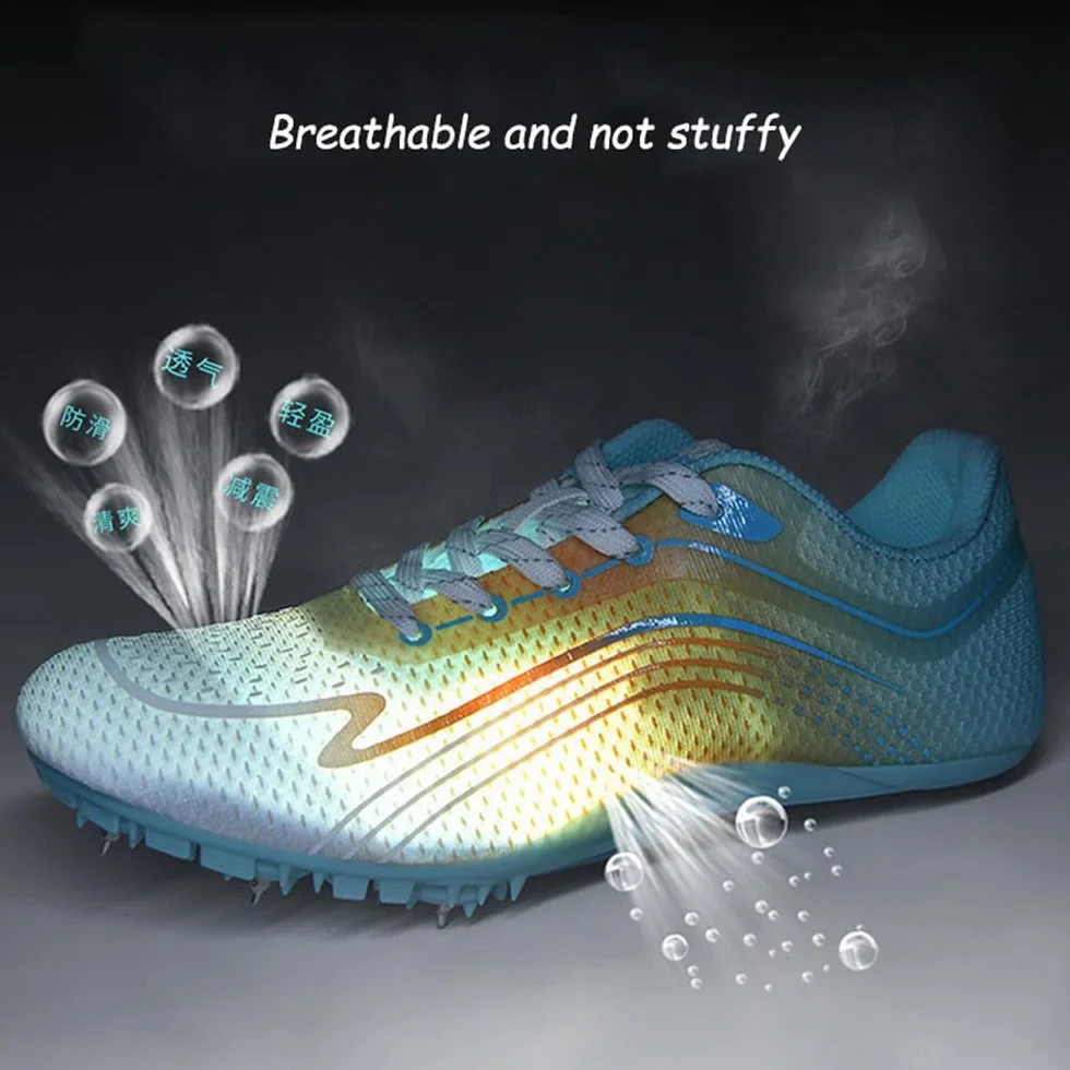 Zapatillas de atletismo con clavos Sprint, placa de carbono, 7 clavos, transpirables, antideslizantes, ligeras, 35-44 EU