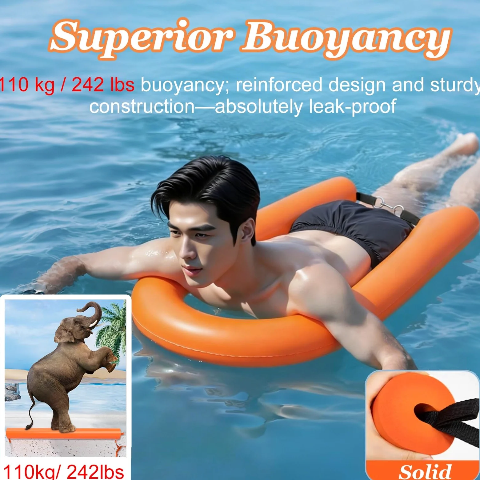 Juego de fideos de espuma flotante flexible para piscina, equipo de natación de alta flotabilidad para flotación recreativa y juego acuático