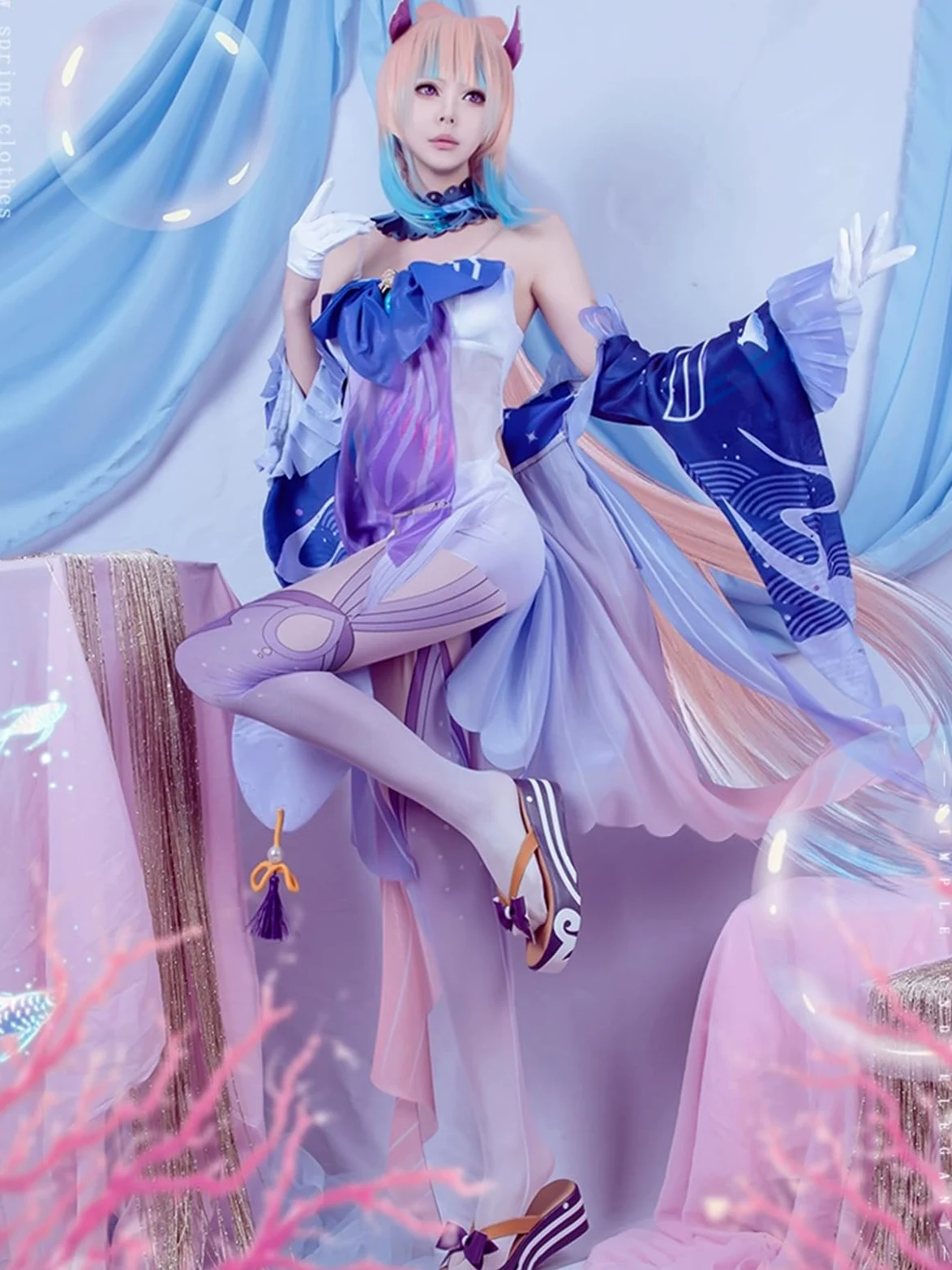 OSIAS Genshin Impact Traje de Cosplay de Sangonomiya Kokomi Disfraz Sangonomiya Kokomi (S)