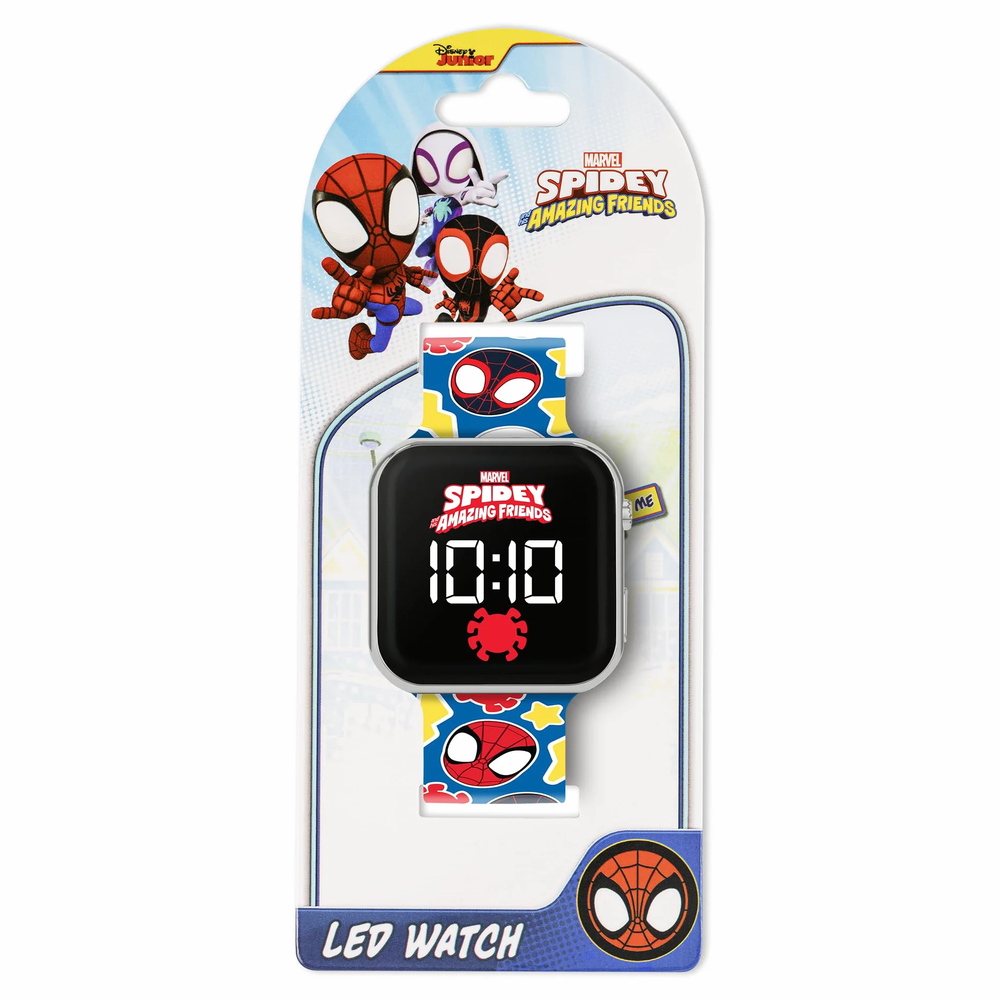 Disney Spidey and His Amazing Friends Reloj Digital LED de Cuarzo con Correa de Silicona