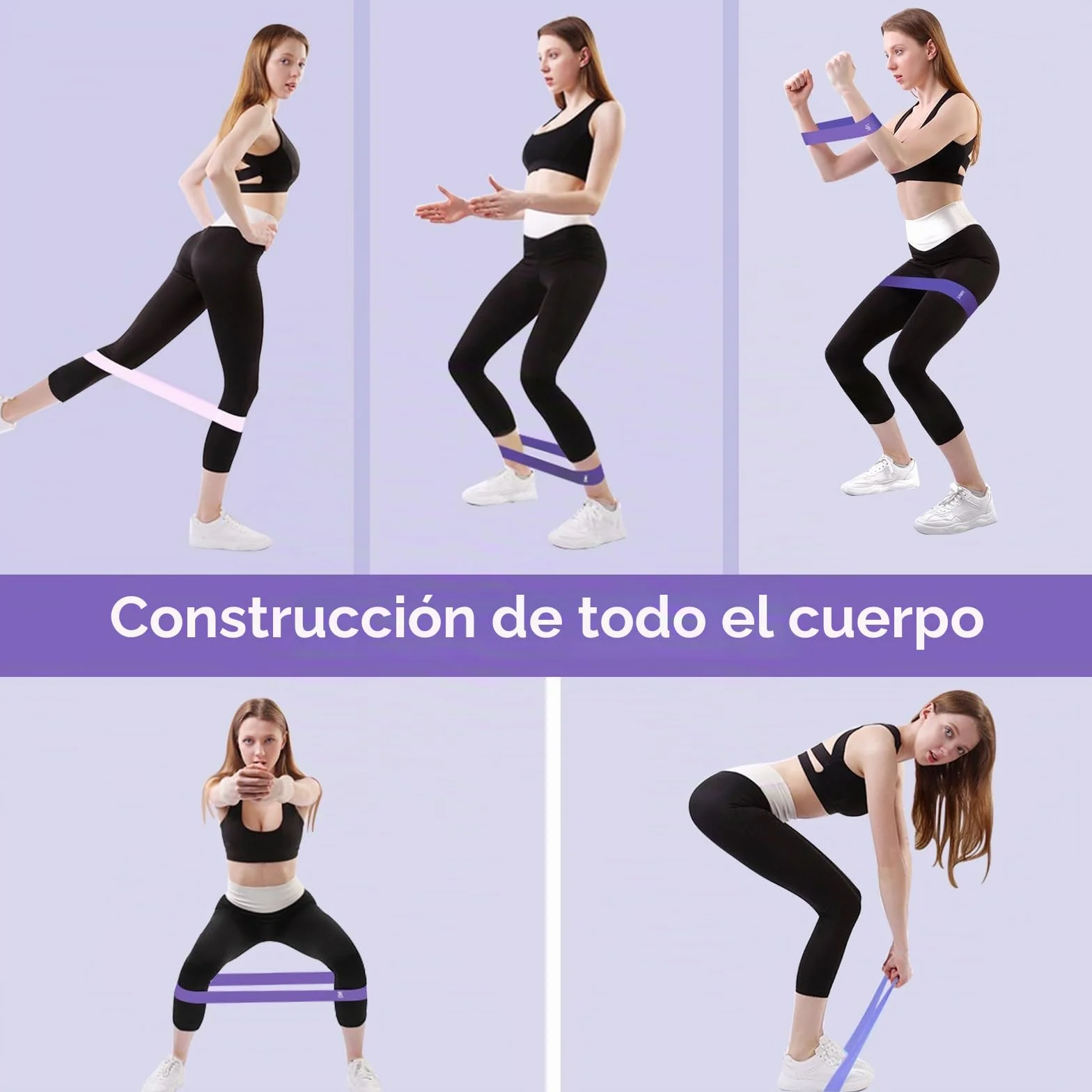 Fokky Bandas Elasticas Musculacion Set of 5, Cintas Elasticas Skin-Friendly Gomas con Bolsa Almacenamiento para Piernas, Gluteos, Brazos, Yoga
