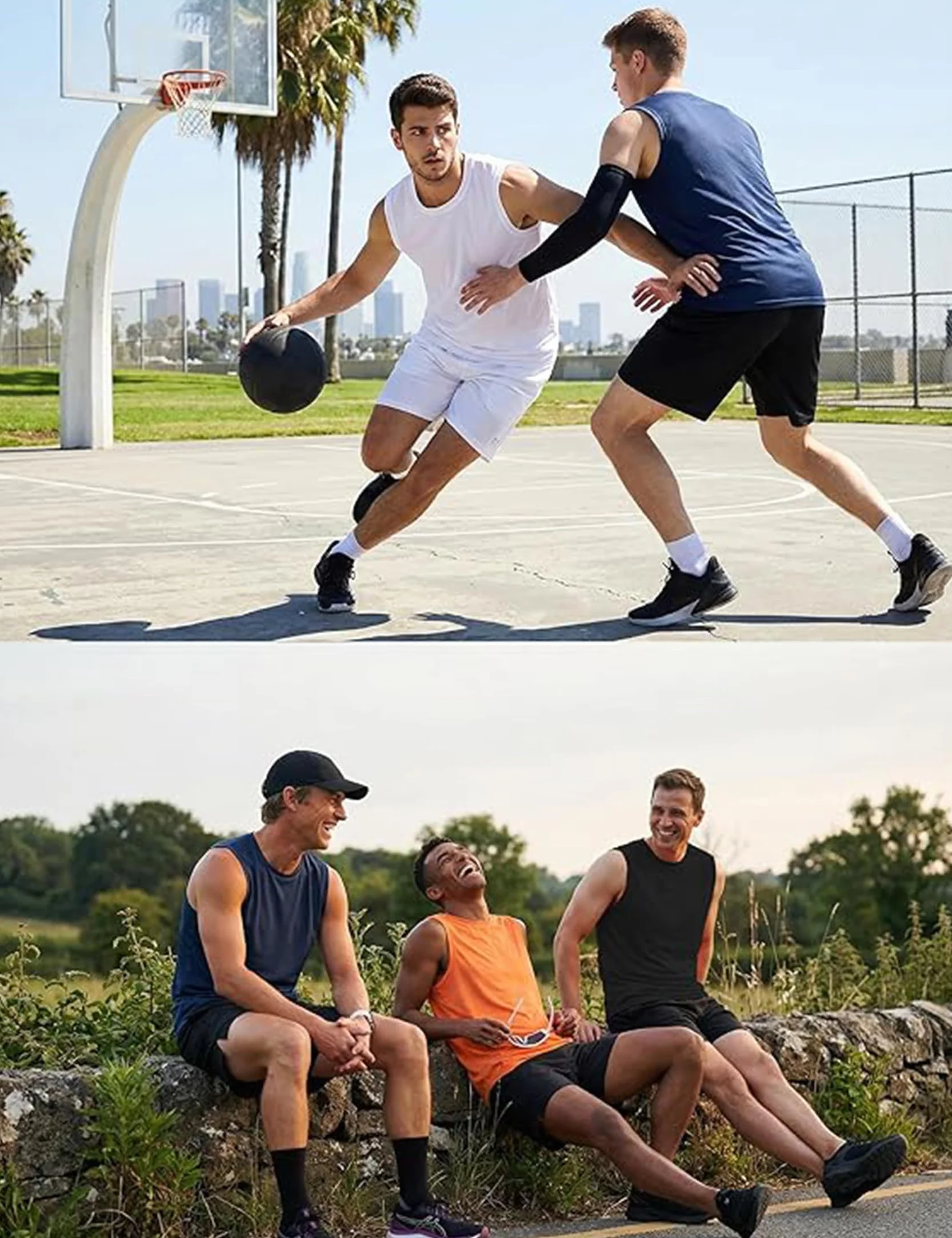 Camiseta de Tirantes Hombre Deportiva Sin Mangas Fitness Transpirable Secado Rápido Elástica S-3XL