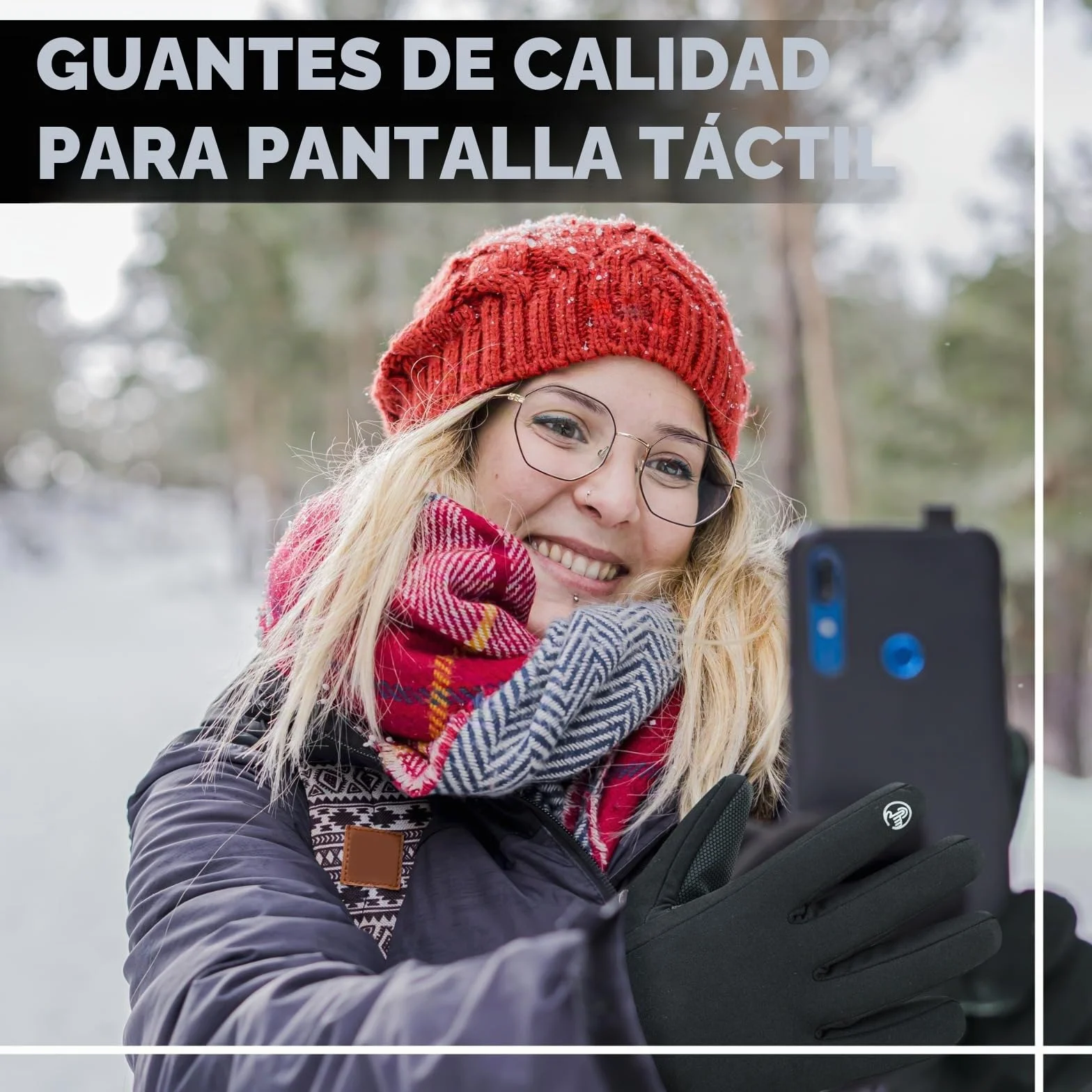 WESTWOOD FOX Guantes de Invierno Impermeables Táctiles Antideslizantes para Esquí