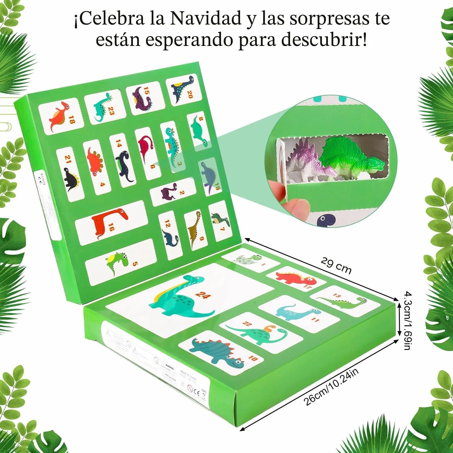 Calendario de adviento 2025 para niños, calendario de cuenta atrás de dinosaurios, calendario de adviento de Navidad para niños, furgoneta de dinosaurios, coche de dinosaurios, mini dinosaurio, para