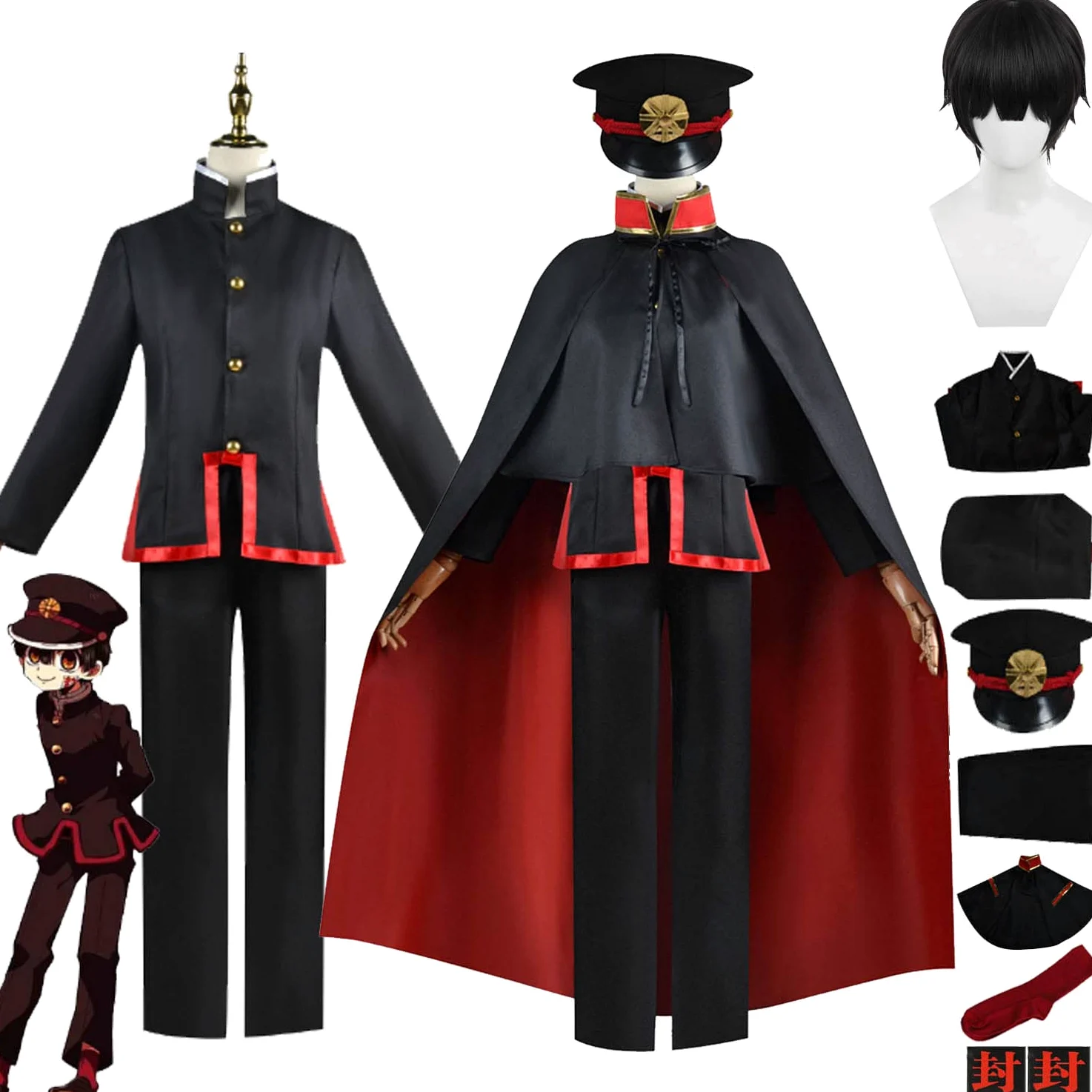 Anime Toilet Bound Hanako Kun Disfraz de Cosplay Yashiro Nene Juego de role Uniforme Conjunto Completo Halloween Fiesta Carnaval Traje de vestir con Peluca para Hombres