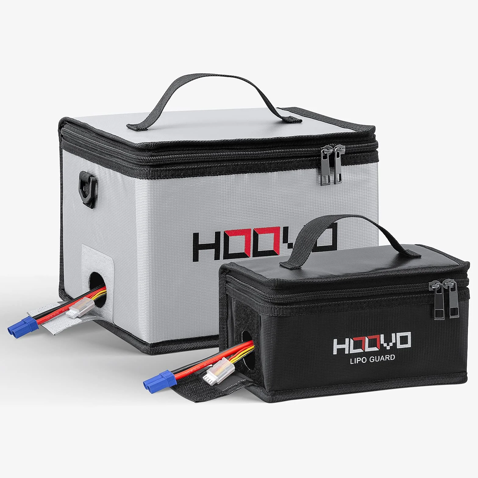 HOOVO Lipo Bag - Bolsa de Seguridad para batería Lipo ignífuga y antiexplosión LiPo Guard Safe Bag para Guardar y Cargar baterías de polímero de Litio con Doble Cremallera