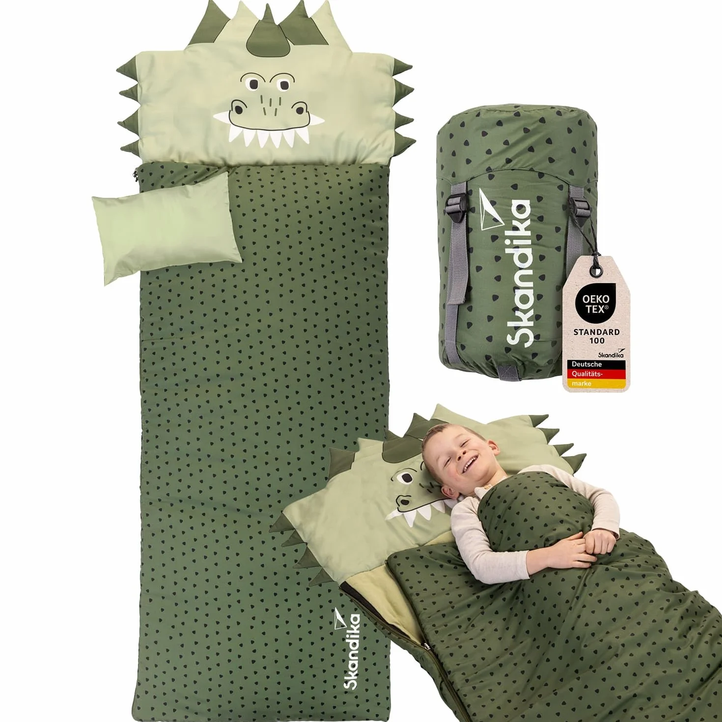 Skandika Saco de Dormir Infantil Soti | hasta 150 cm, de algodón, Lavable a máquina, Saco de Dormir para niños