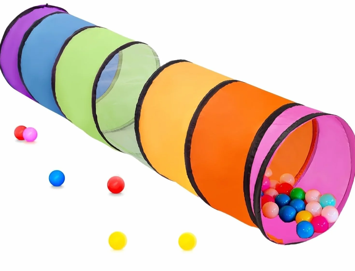 LATERN 180CM Tienda de Campaña Tipo Túnel para Niños, 46CM Túnel para Bebés con Apertura Redonda Túnels para Gatear Colorido y Emergente para Niños Niñas Mascotas Jugar Interior Exterior Patio Juego