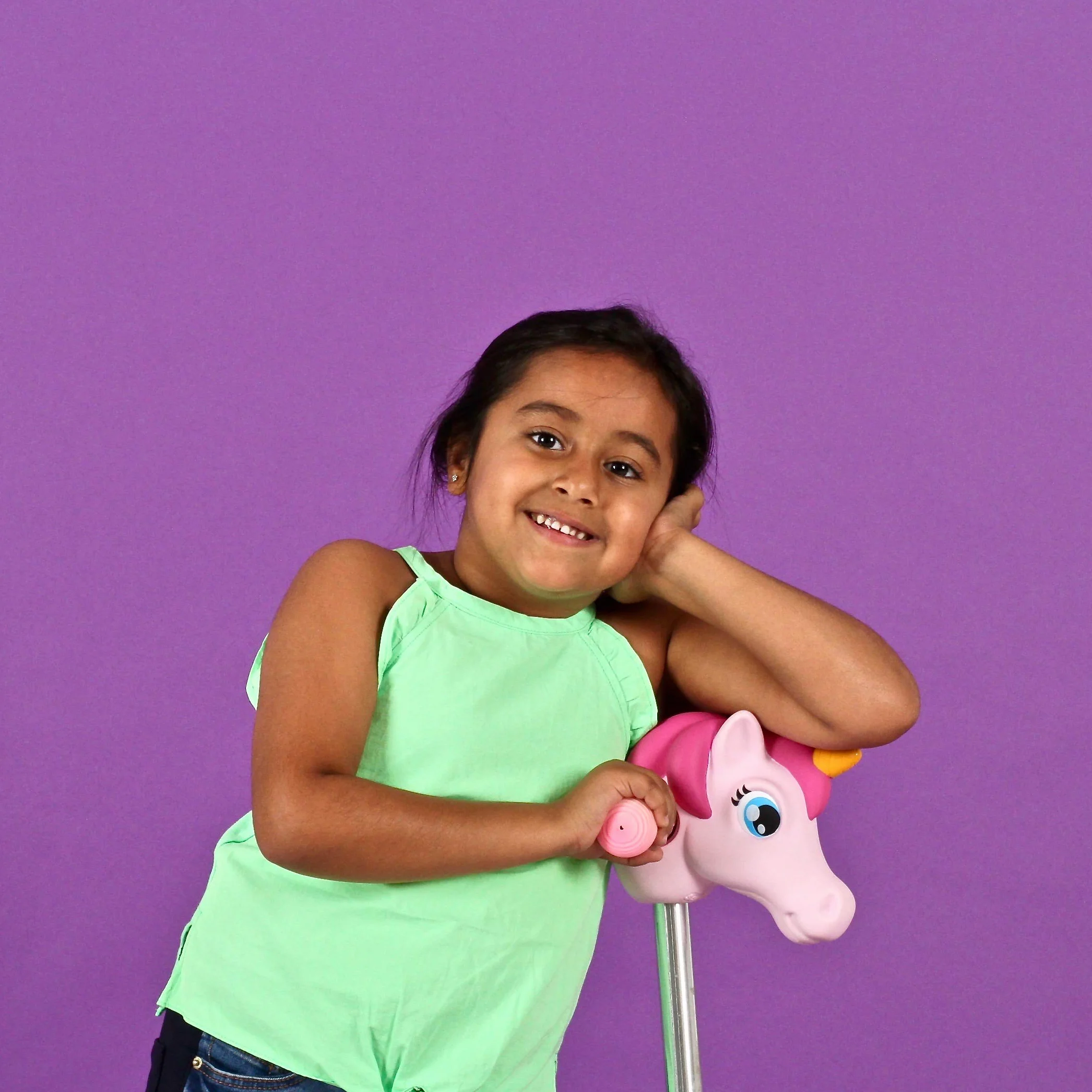 Scootaheadz - Cabeza de Unicornio para Patinete - Accesorios para Patinete Infantil - Regalo para Niñas - Se Adapta a la mayoría de los patinetes de 2 y 3 Ruedas para niños -Rosa Claro