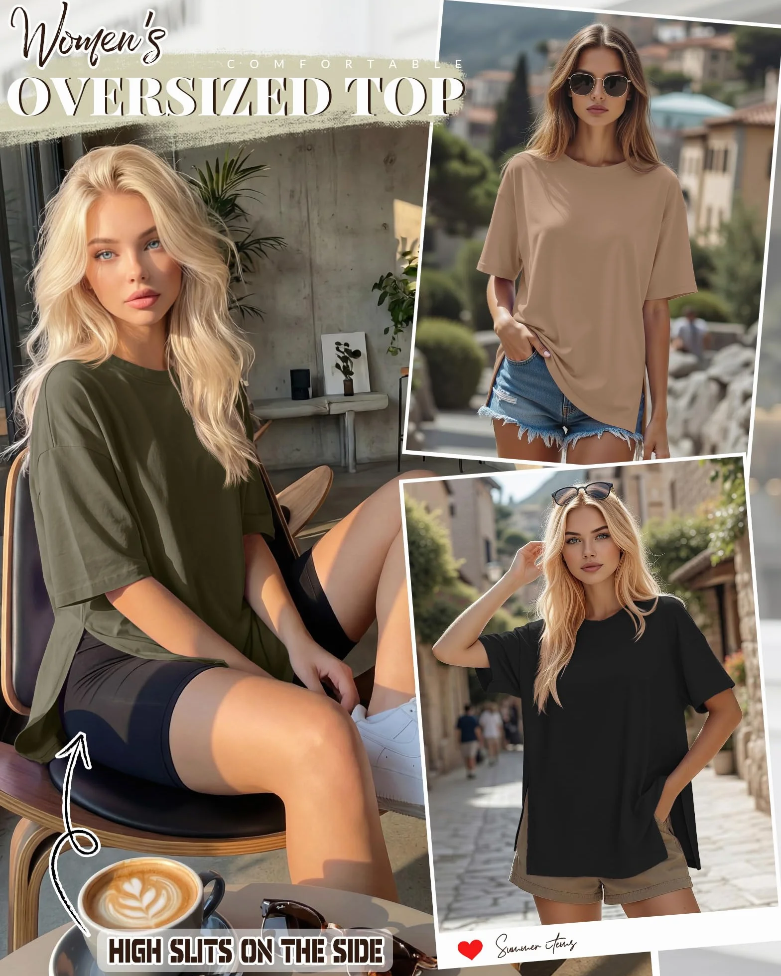 Geyoga Camisetas Deportivas Mujer Manga Corta Cuello Redondo Corte Holgado Paquete 3