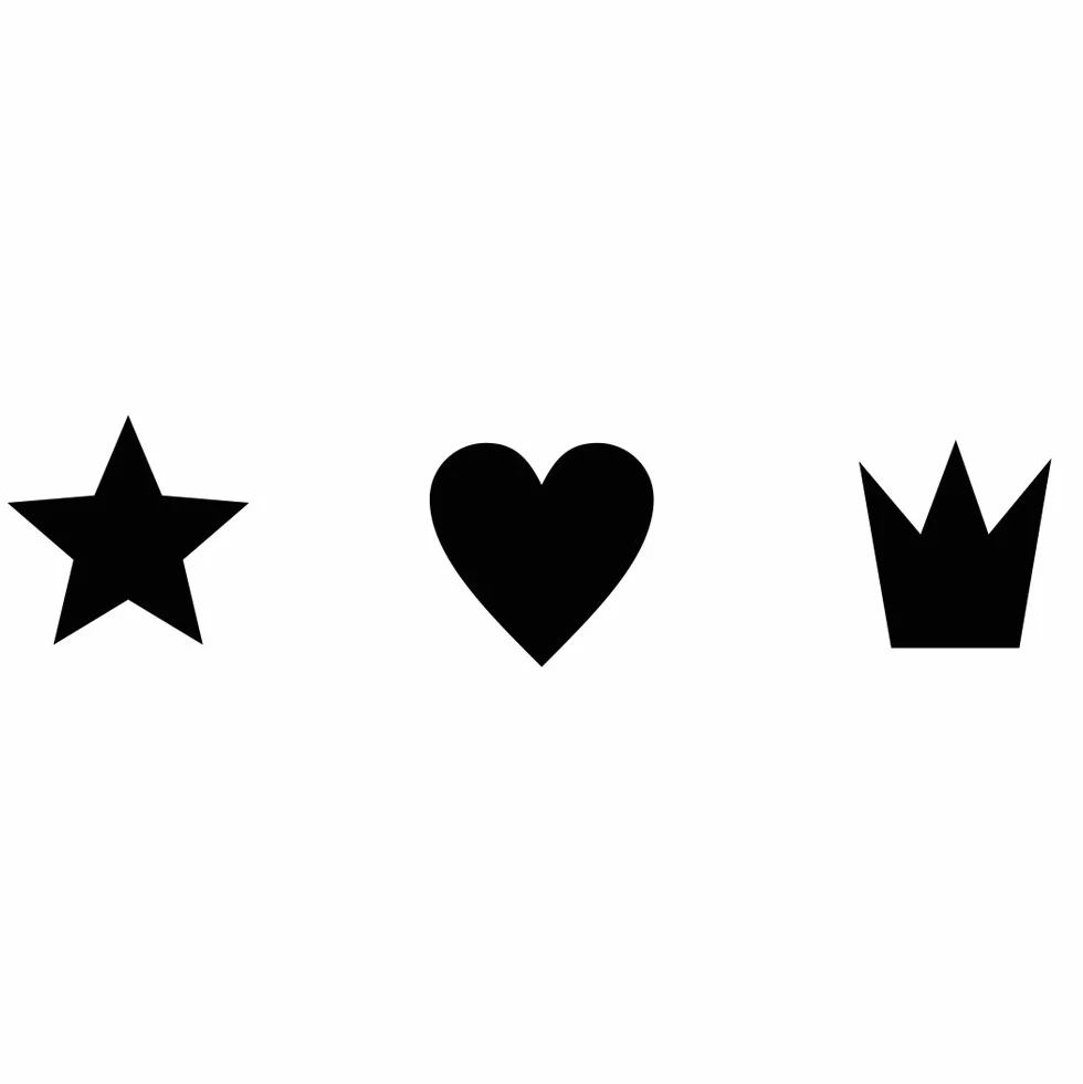 Meyco Sellos de Madera de Estrella, corazón, Corona de Juego de 3 de