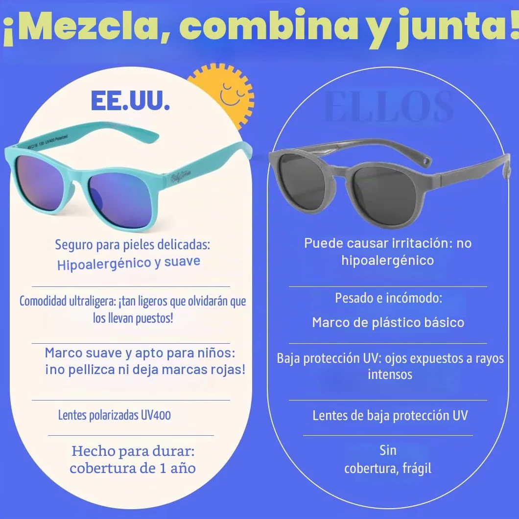 Gafas de sol flexibles para niños BABY SUNNIES con protección UV 100% irrompible
