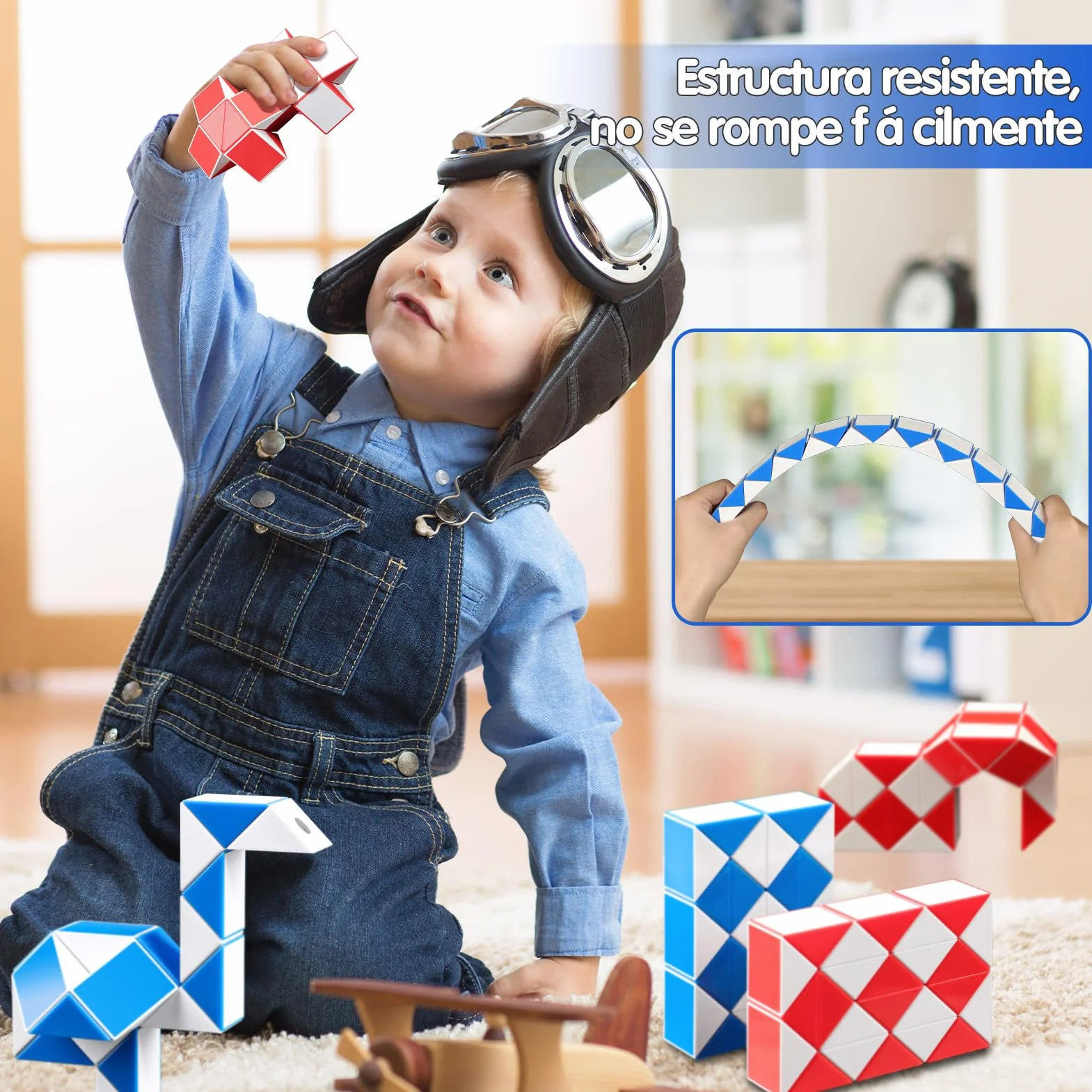 Cubo Mágico Serpiente 2 Paquetes 24 Piezas Rompecabezas Twist Fidget Juguetes Educativos