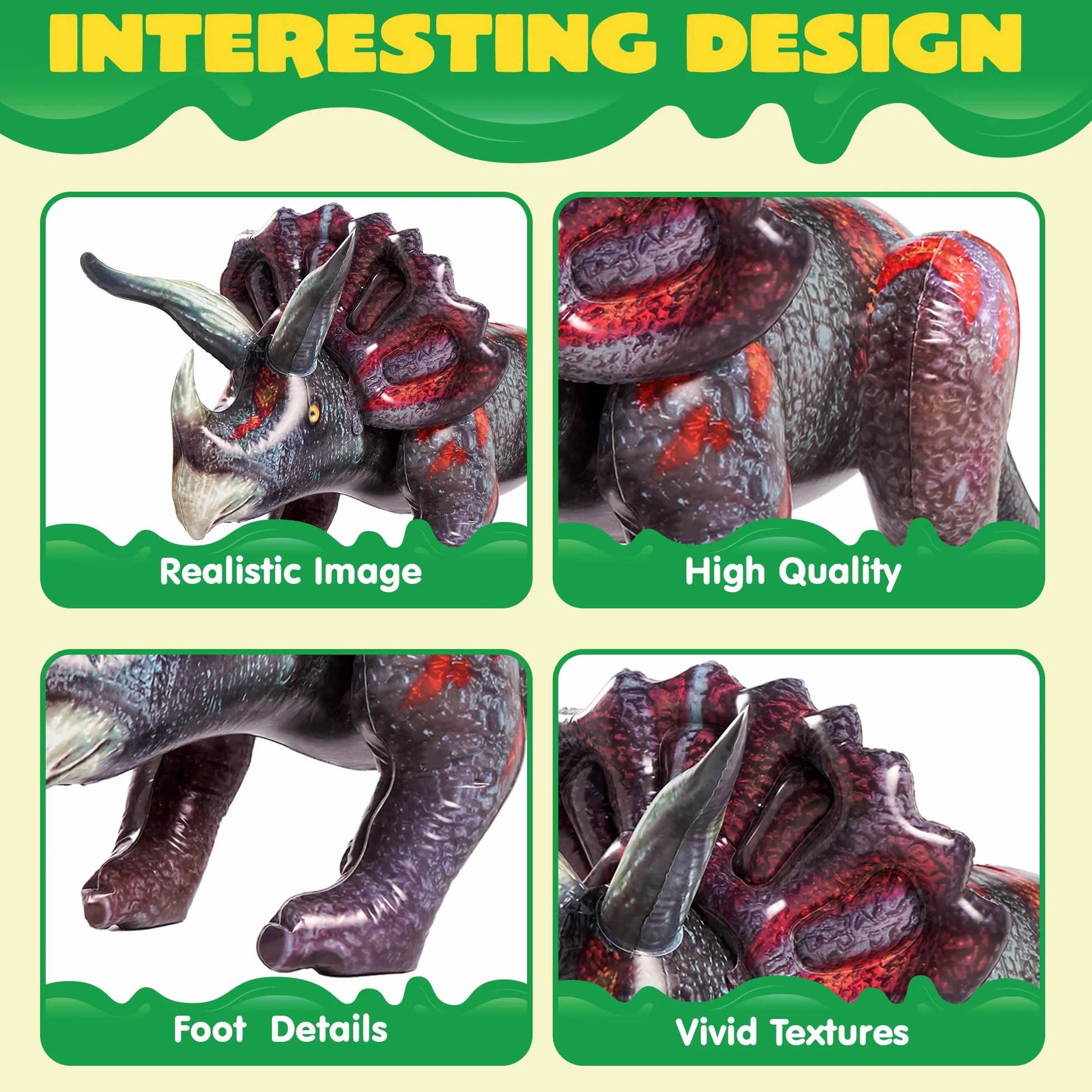 JOYIN Triceratops Inflable de Dinosaurio para Fiesta de Piscina