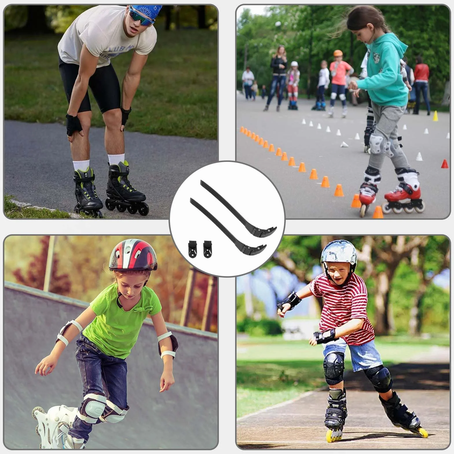 Correas de fijación para Patines, Hebilla de Repuesto, 2 Piezas