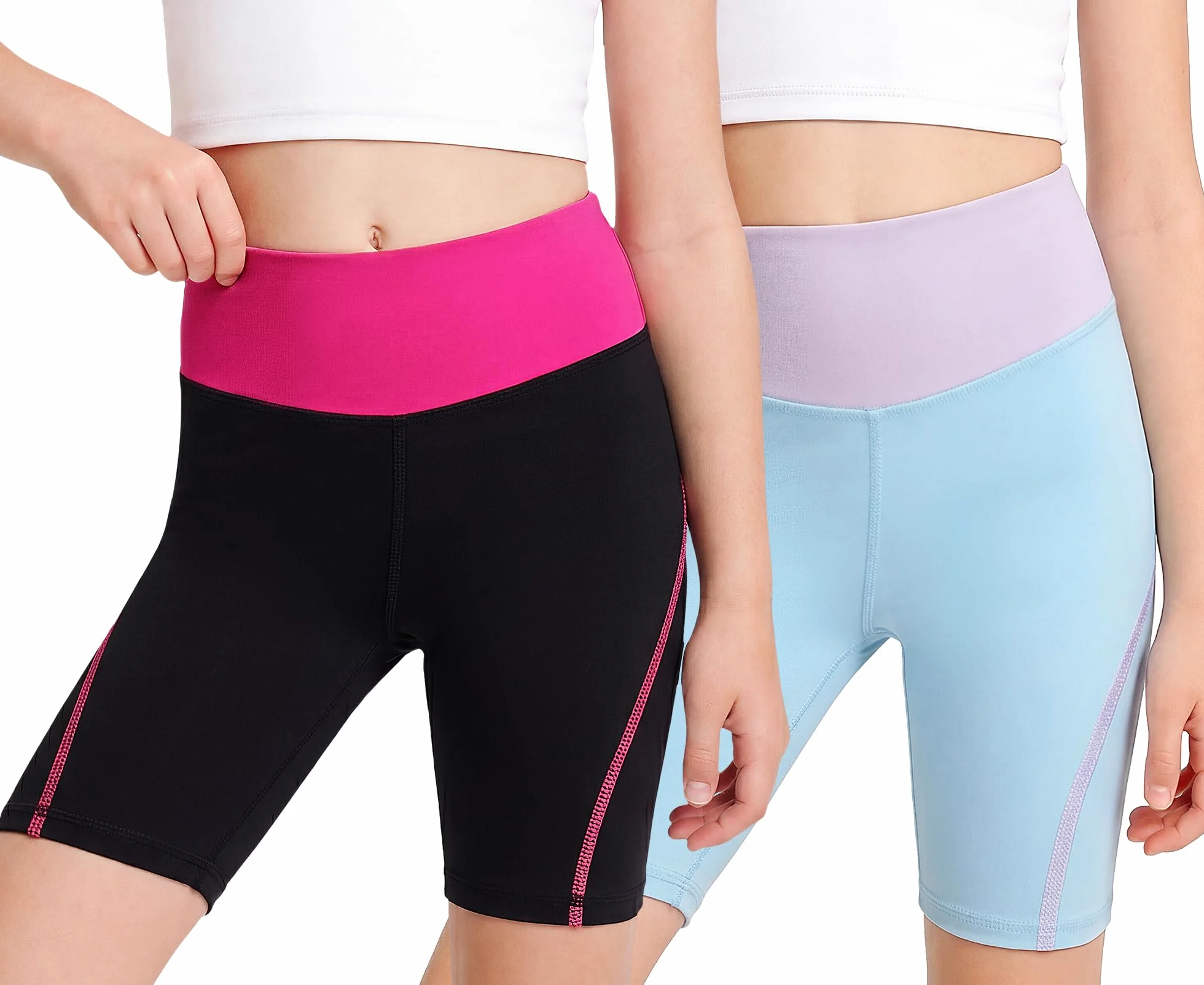 Ninas Shorts Pantalones Cortos Leggings Pack de 2 Transpirable Deportiva Mallas Ciclismo Elástica Pantalón Deportivo para Danza Gimnasia Ballet Running Verano Ropa 4-13 Años