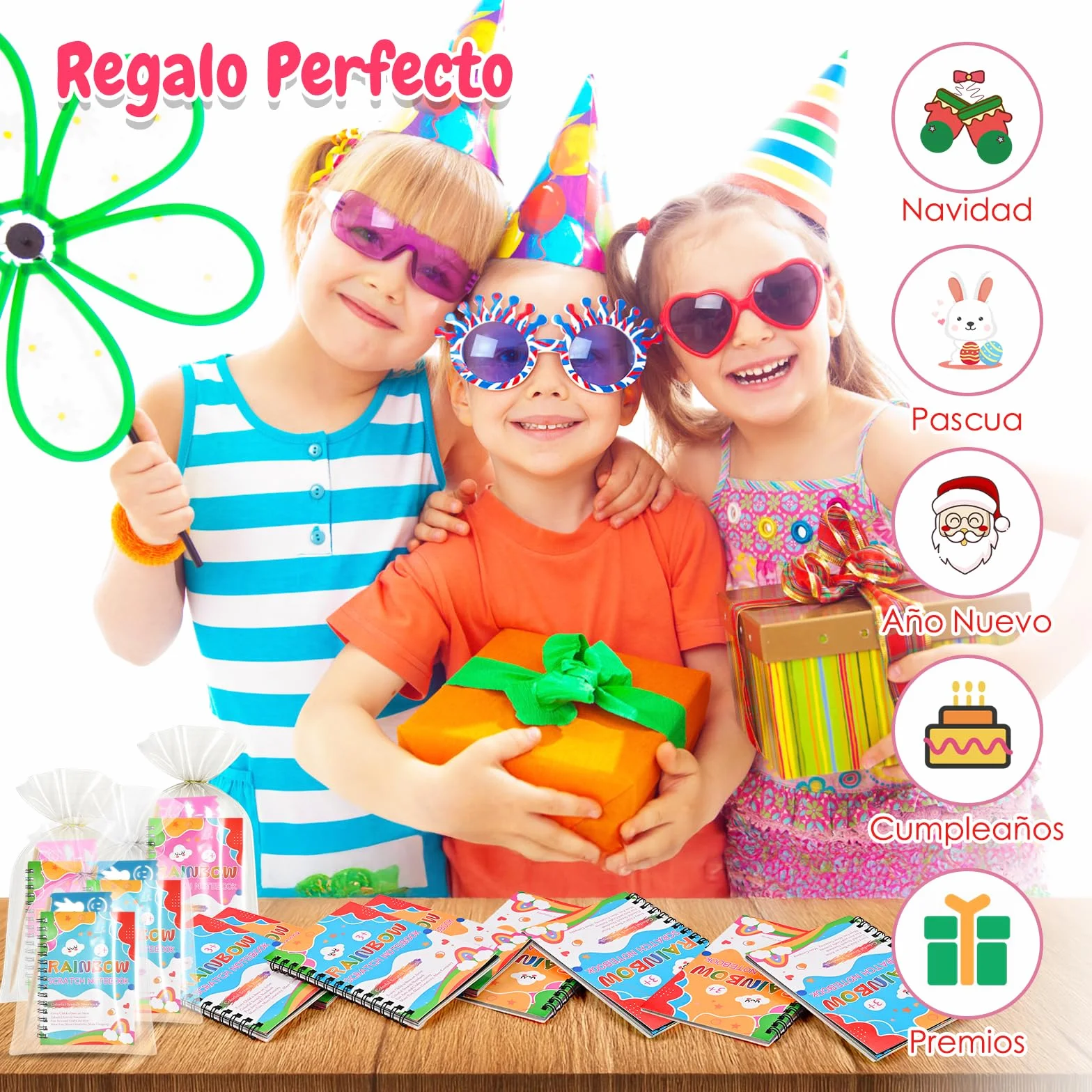 GOLDGE 20 Libros Scratch Art, Kit Manualidades Niños para Detalles Cumpleaños Niños|Juguetes Niña y Niño, Regalos Cumpleaños Niños Colegio Invitados con Bolsas|Regalo Niña y Niño 2 3 4 5 6 7 8 9 Años