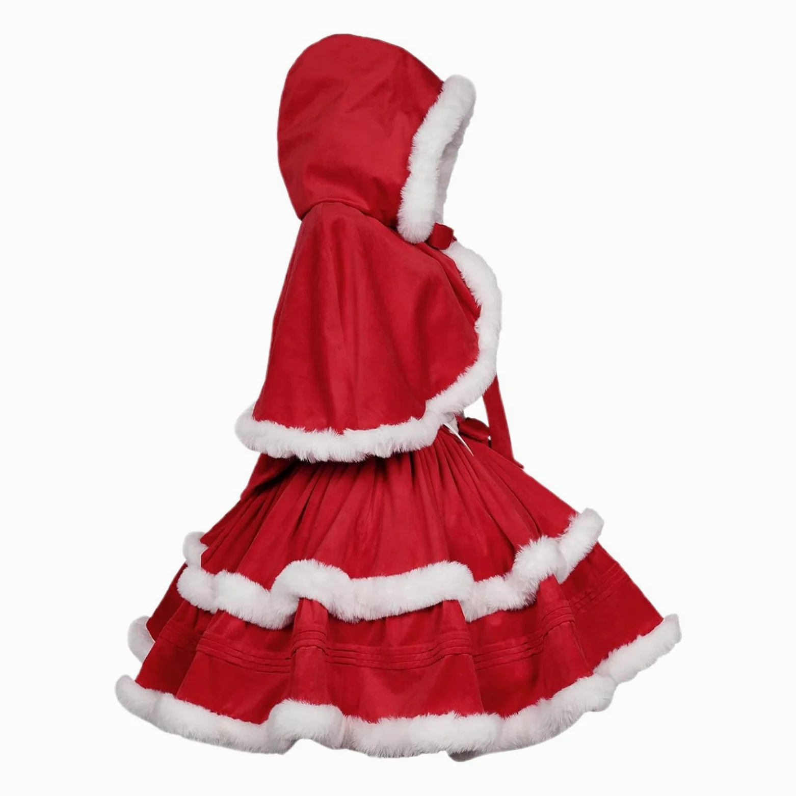 Disfraz de Caperucita Roja | Vestido sexy para niña | Disfraz de Santa Claus | Vestido de tirantes con capa