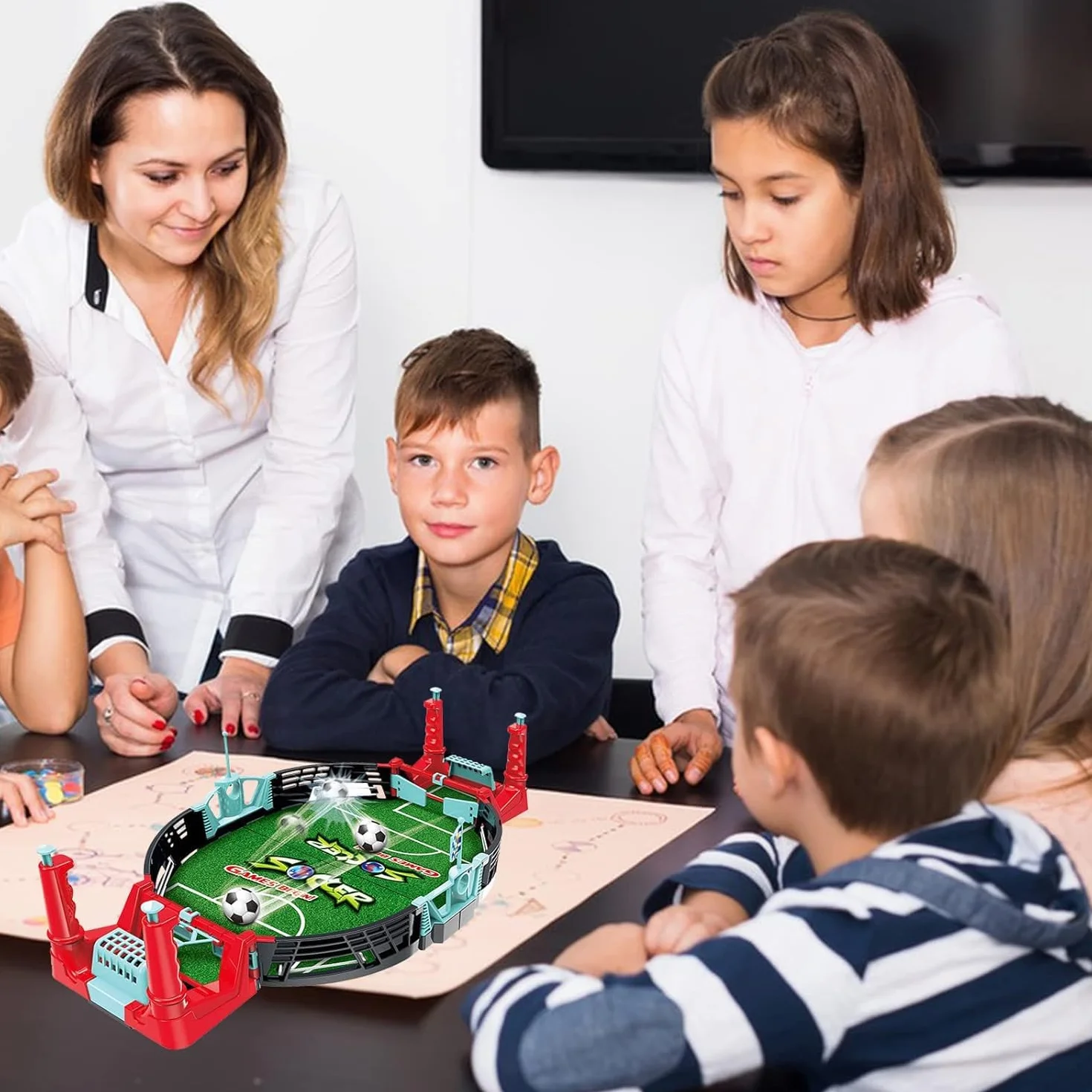 Set de Juego de Futbol de Mesa Infantil CHUNLINLAODA-Juego de fútbol Rompecabezas clásico Infantil Mini Juego de Juegos de fútbol para niños Apto para niños Mayores de 3 años