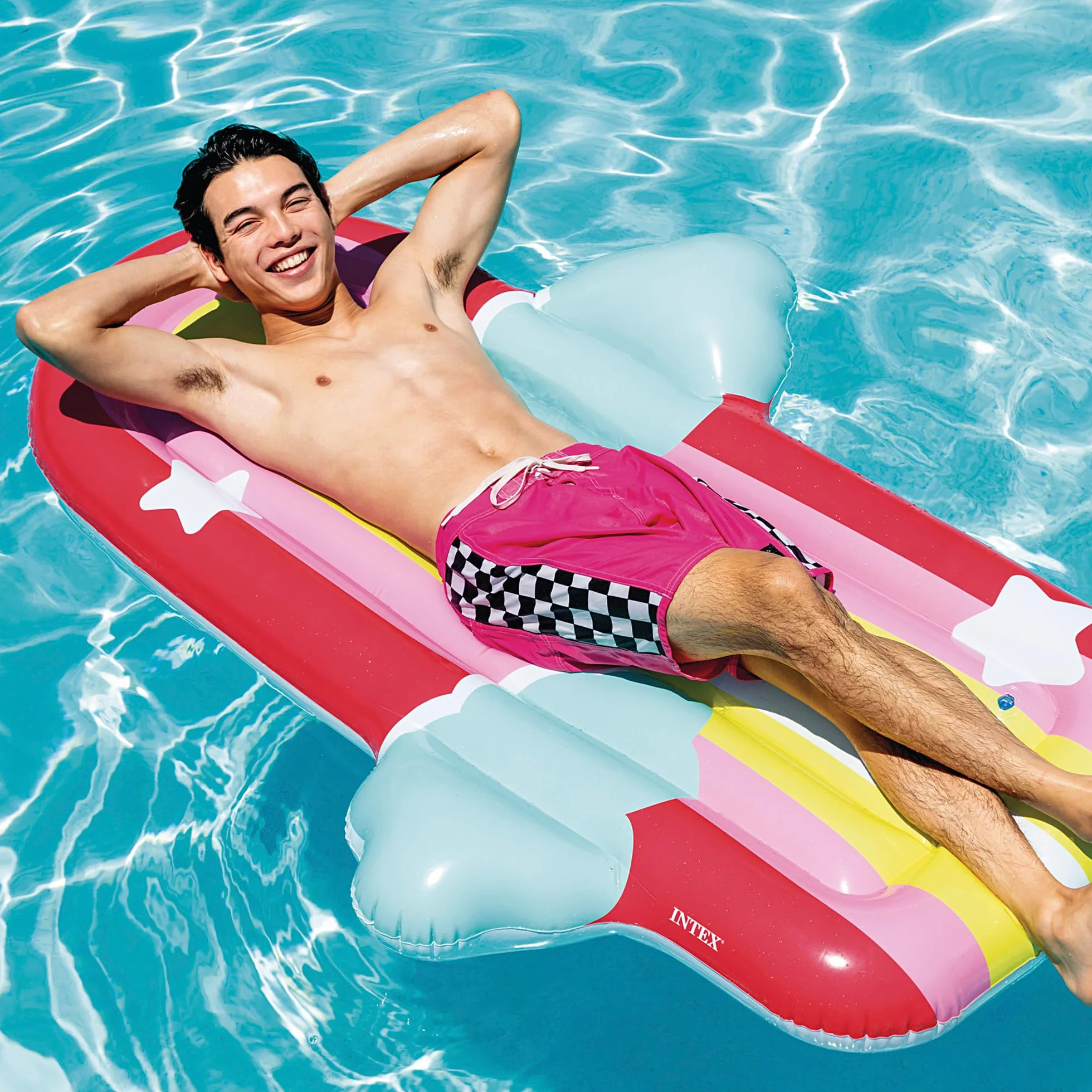 Intex Colchoneta Hinchable, Incluye Parche reparación, Colchonetas de Piscina, Hinchables Playa, Juguete Agua, Flotador