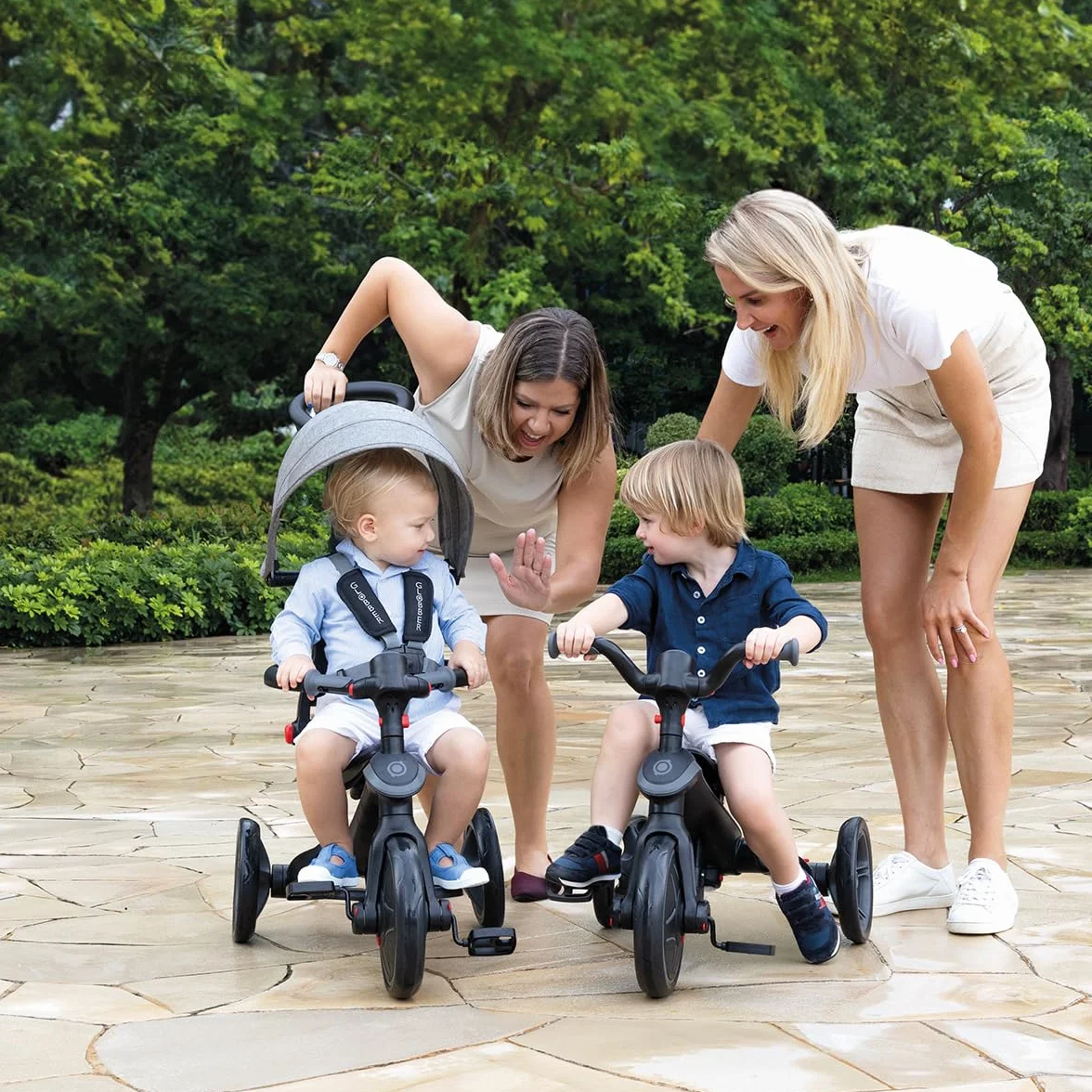 Globber Tricycle Explorer 4 en 1 - Triciclo Plegable y escalable en draisiana para niños de 10 Meses a 5 años
