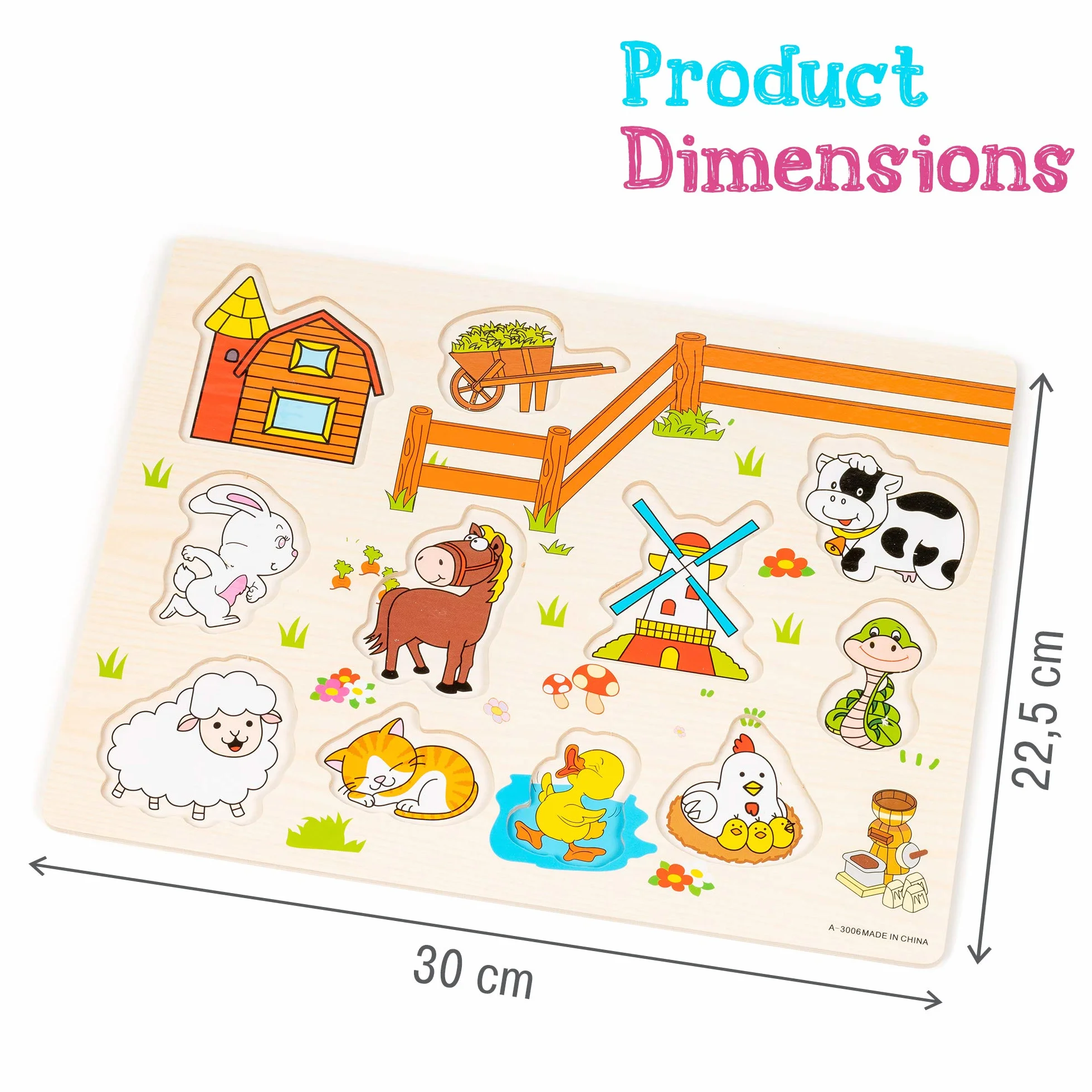 THE TWIDDLERS Set de 4 Puzles de Madera para Bebés Juguetes Educativos Montessori con Tiradores