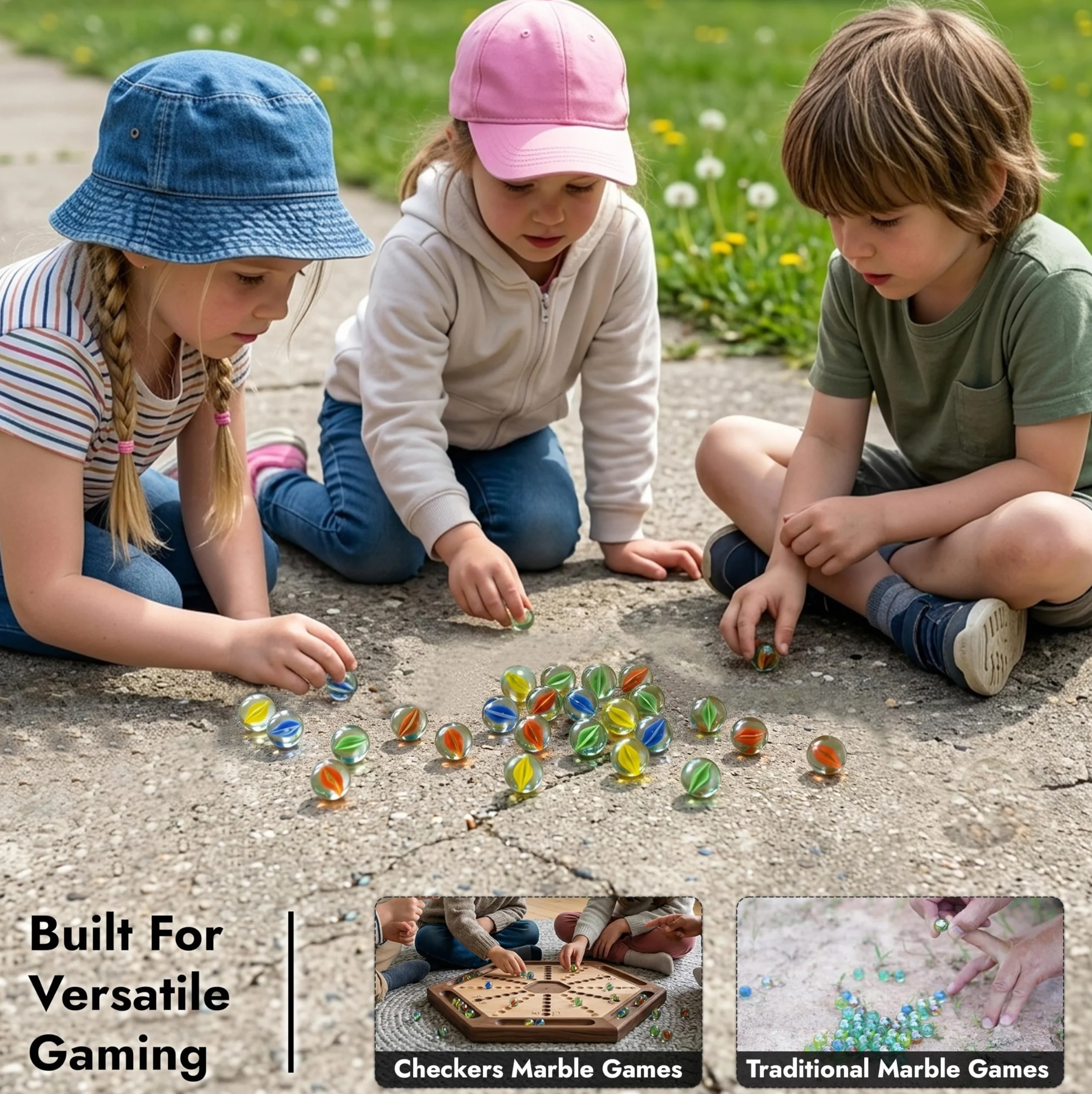 ARSUK Canicas de Cristal 70-80 Pedazos Mármoles de Cristal Coloridos, Juguetes de Bolas de Canicas para Juguetes de la Decoración, Consolas de Juegos, Juego de niños