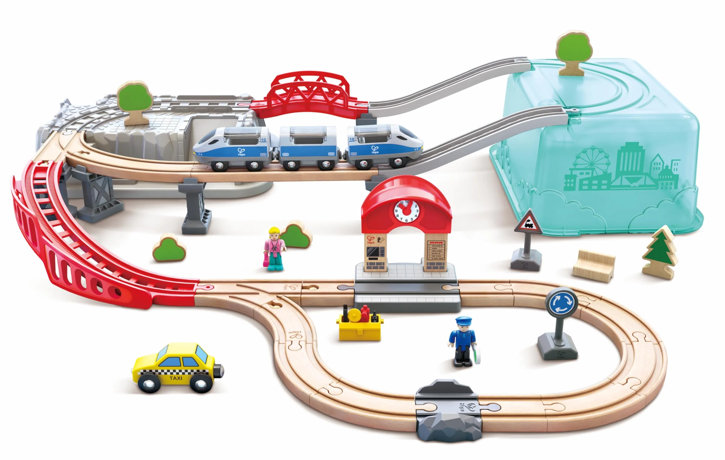 Hape - Juego de Bloques de Construcción de Ferrocarril (Toynamics E3771)