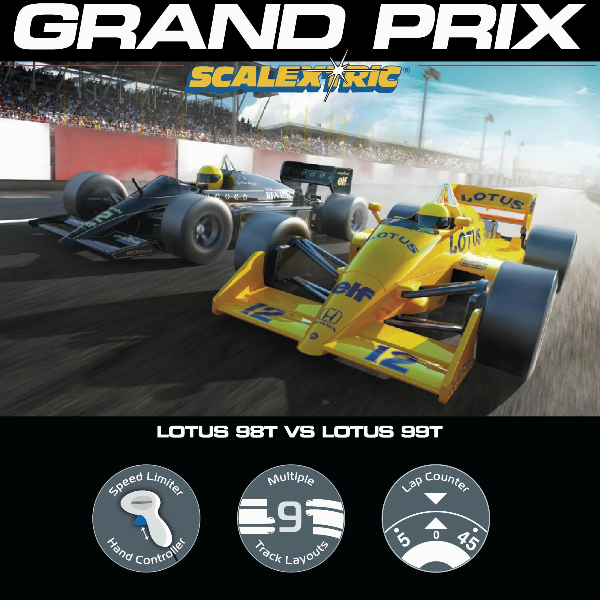 Scalextric 1980s Grand Prix Race Set Conjuntos estándar, Multicolor, C1432M