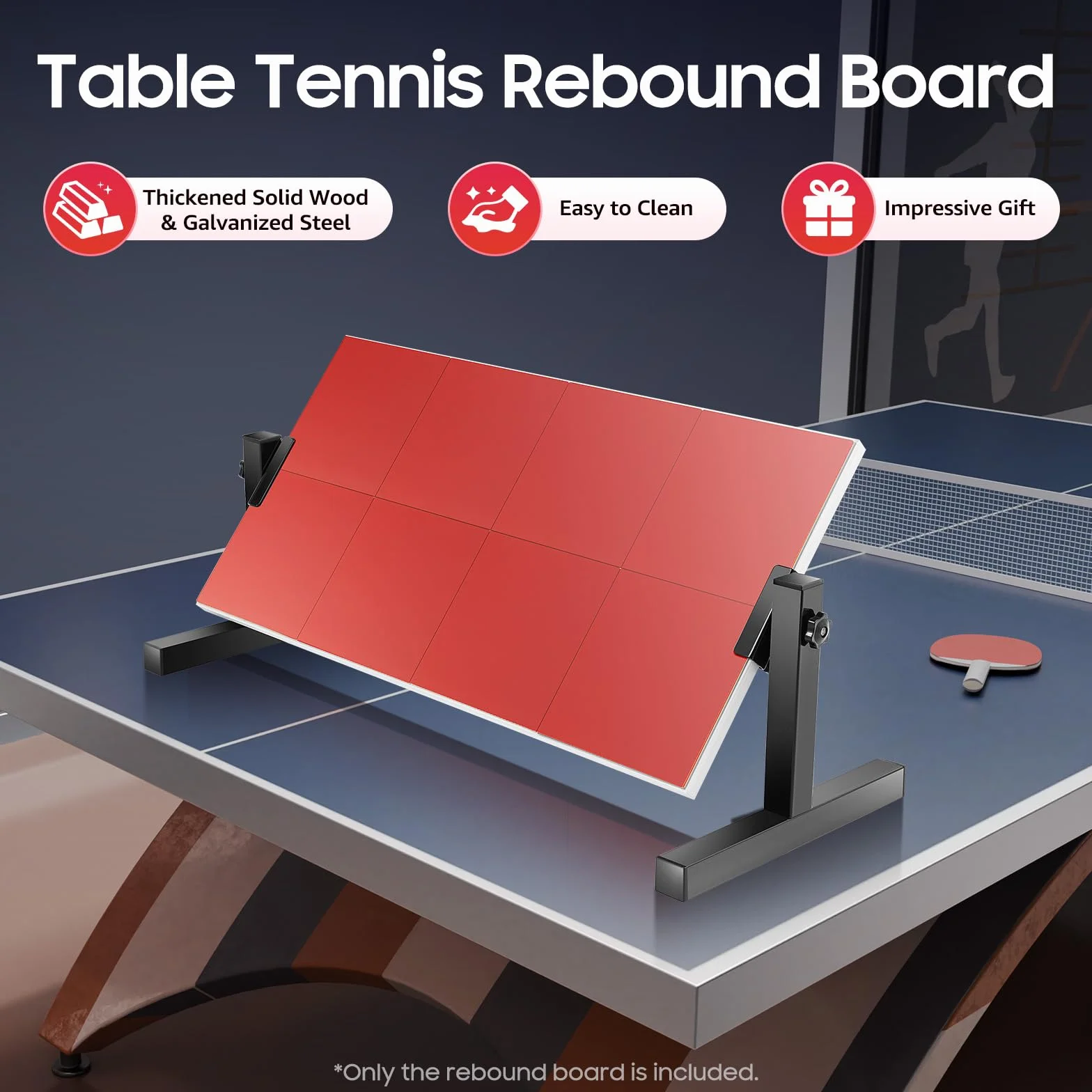 Mesa de ping pong de retorno ajustable 360° plegable 66 x 33 cm para entrenamiento al aire libre